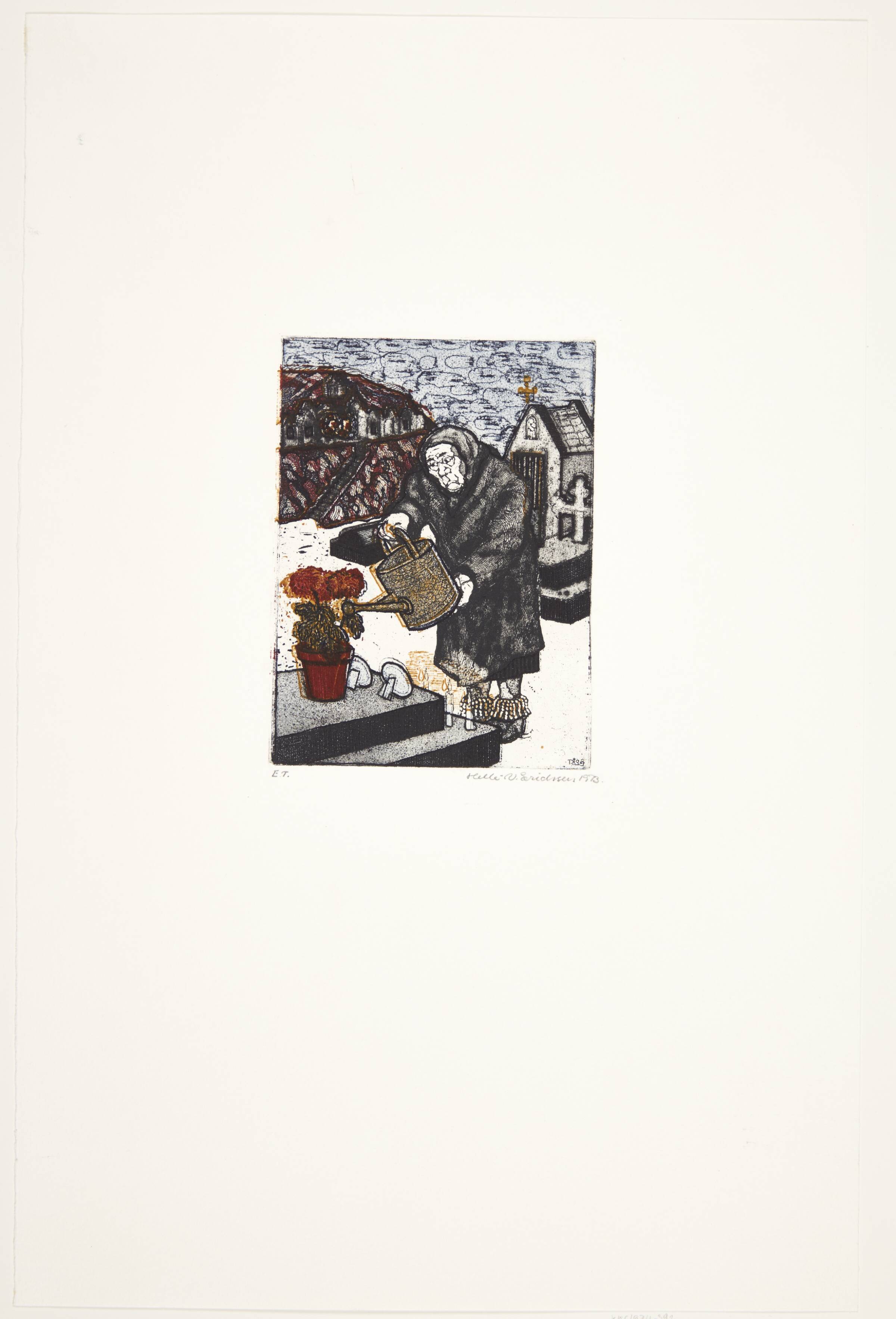 Kvinde ved grav, Erichsen, Helle Vibeke, 1973