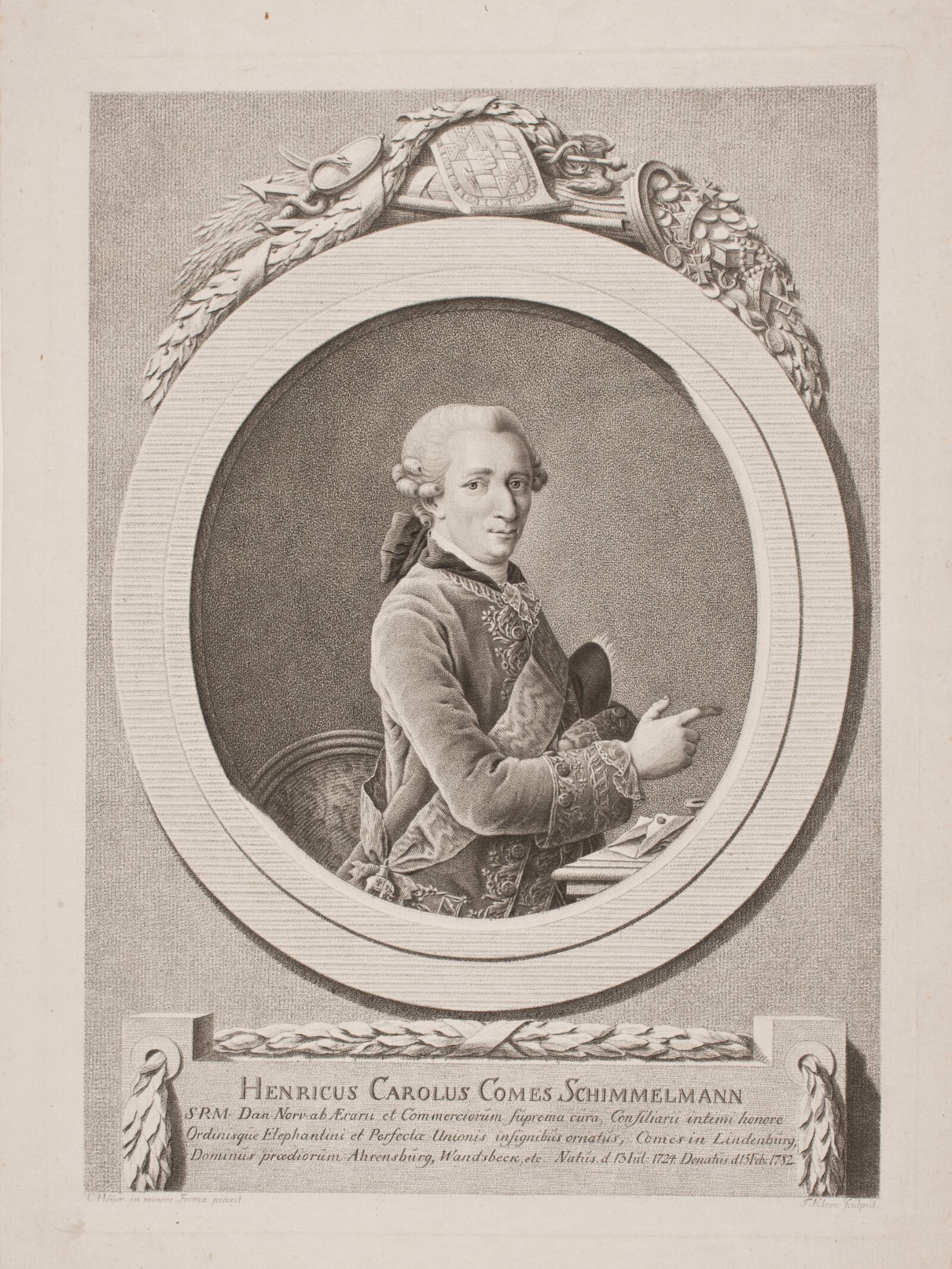 Greve H. C. Schimmelmann, Terkel Kleve, 1782-1881