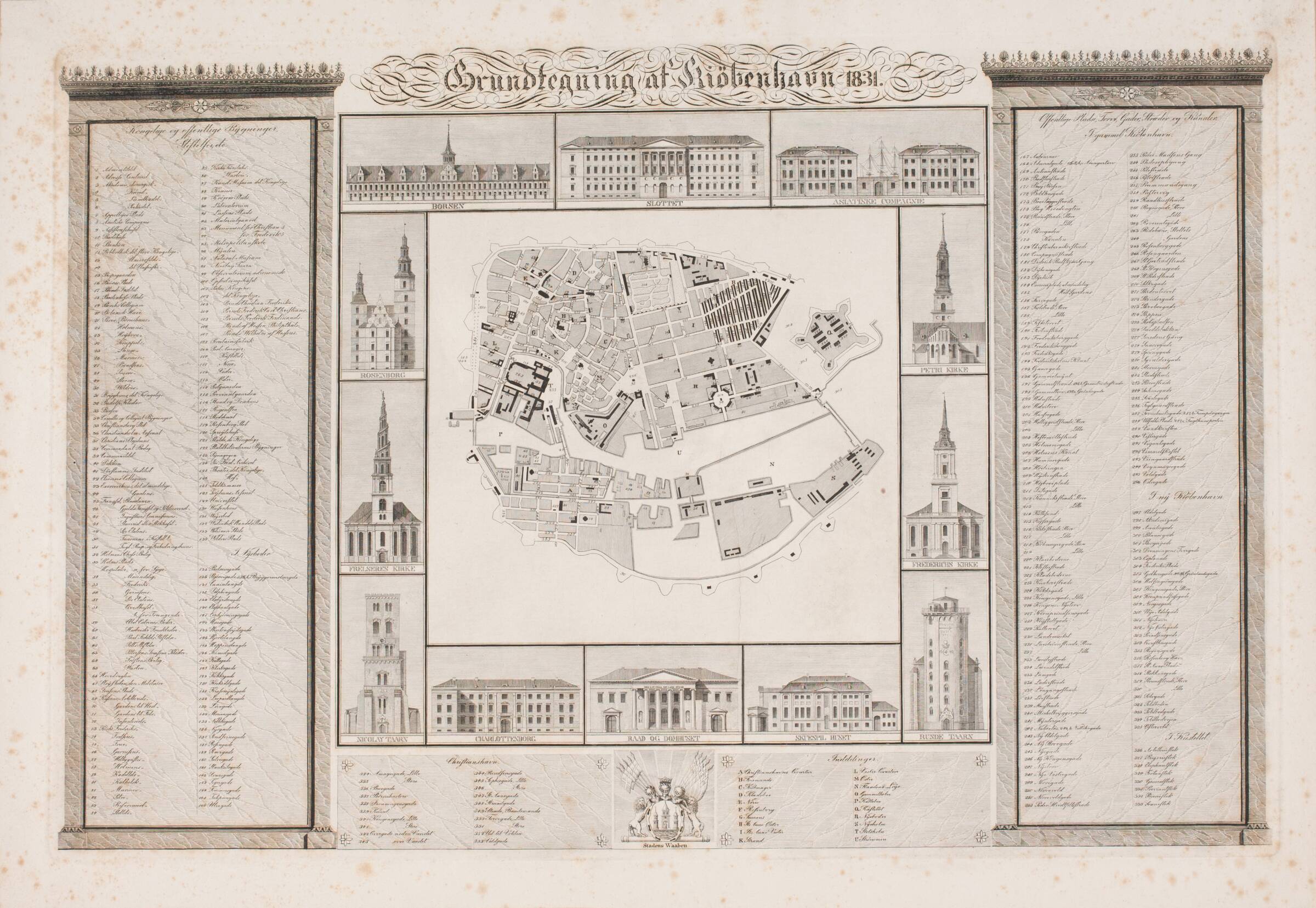 Grundtegning af København 1831, Søren Henrik Petersen, 1831