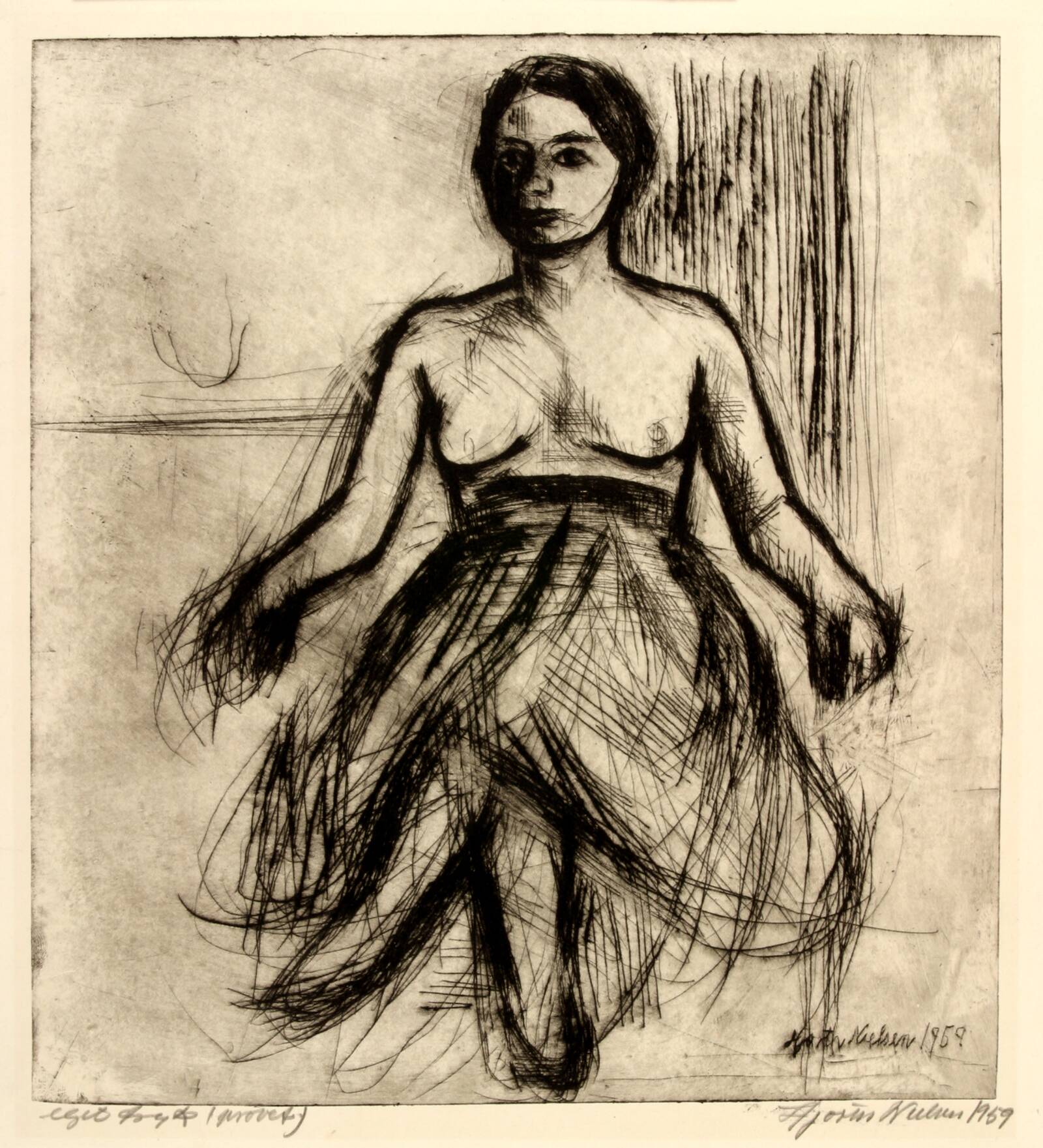 Siddende model, Søren Hjorth Nielsen, 1959