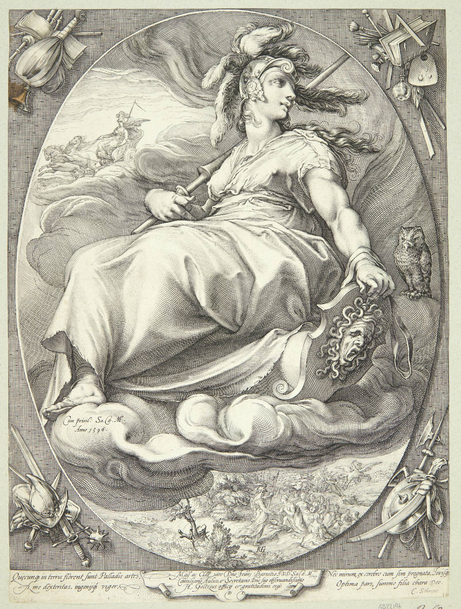 Minerva, Jan Saenredam, 1596