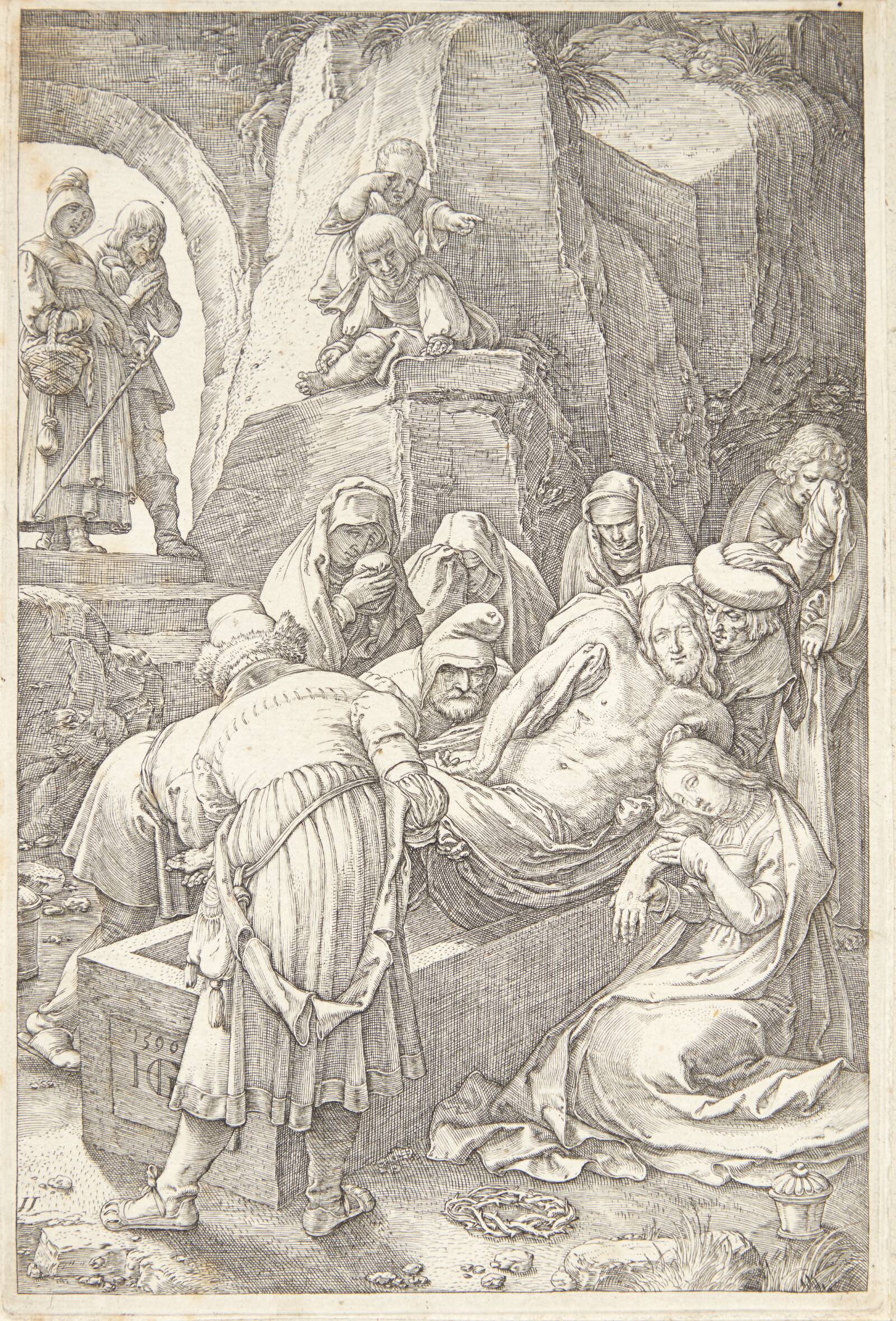 Gravlæggelsen, Hendrick Goltzius, 1596