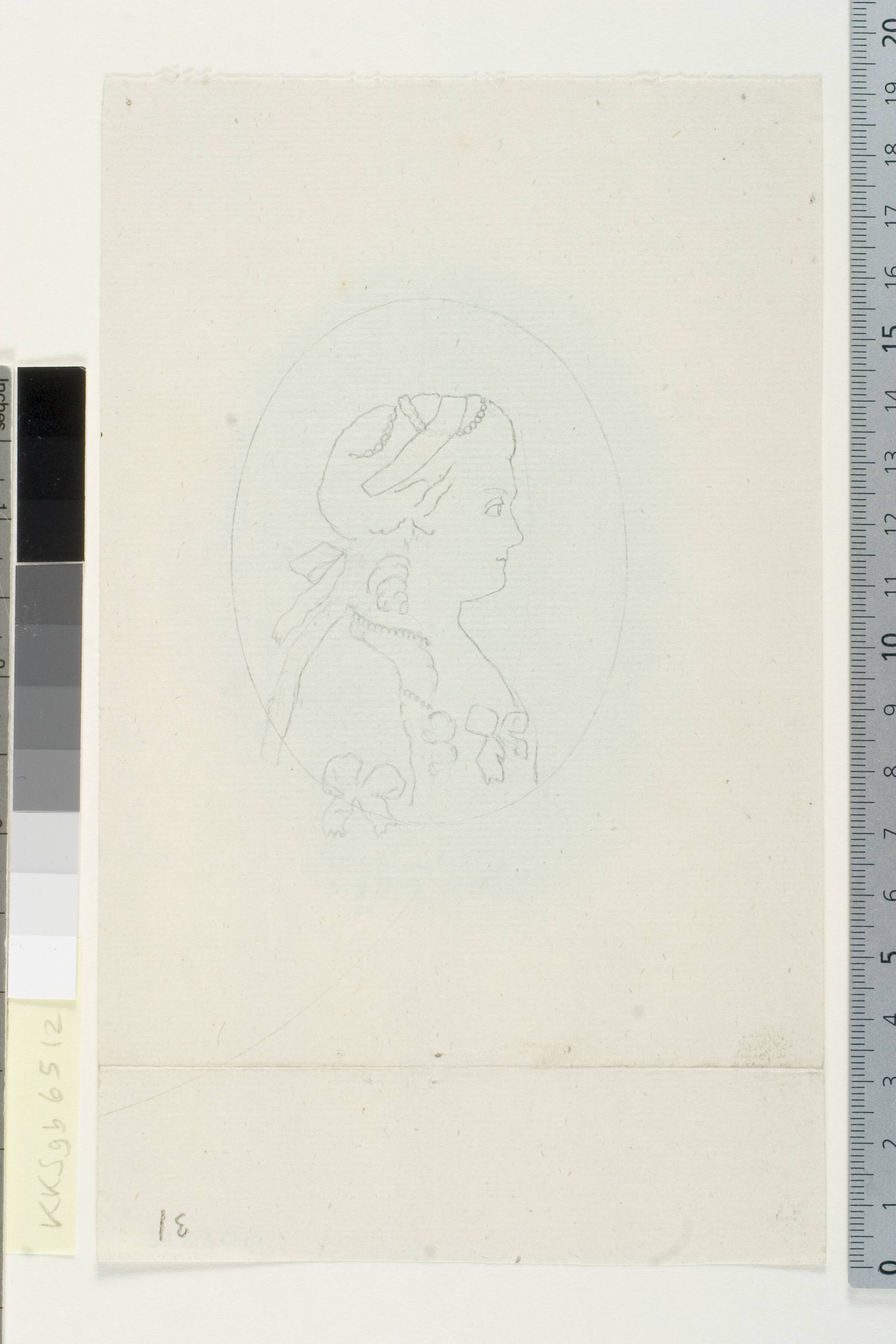 Dameportræt til højre, Gerhard Ludvig Lahde, 1765-1833