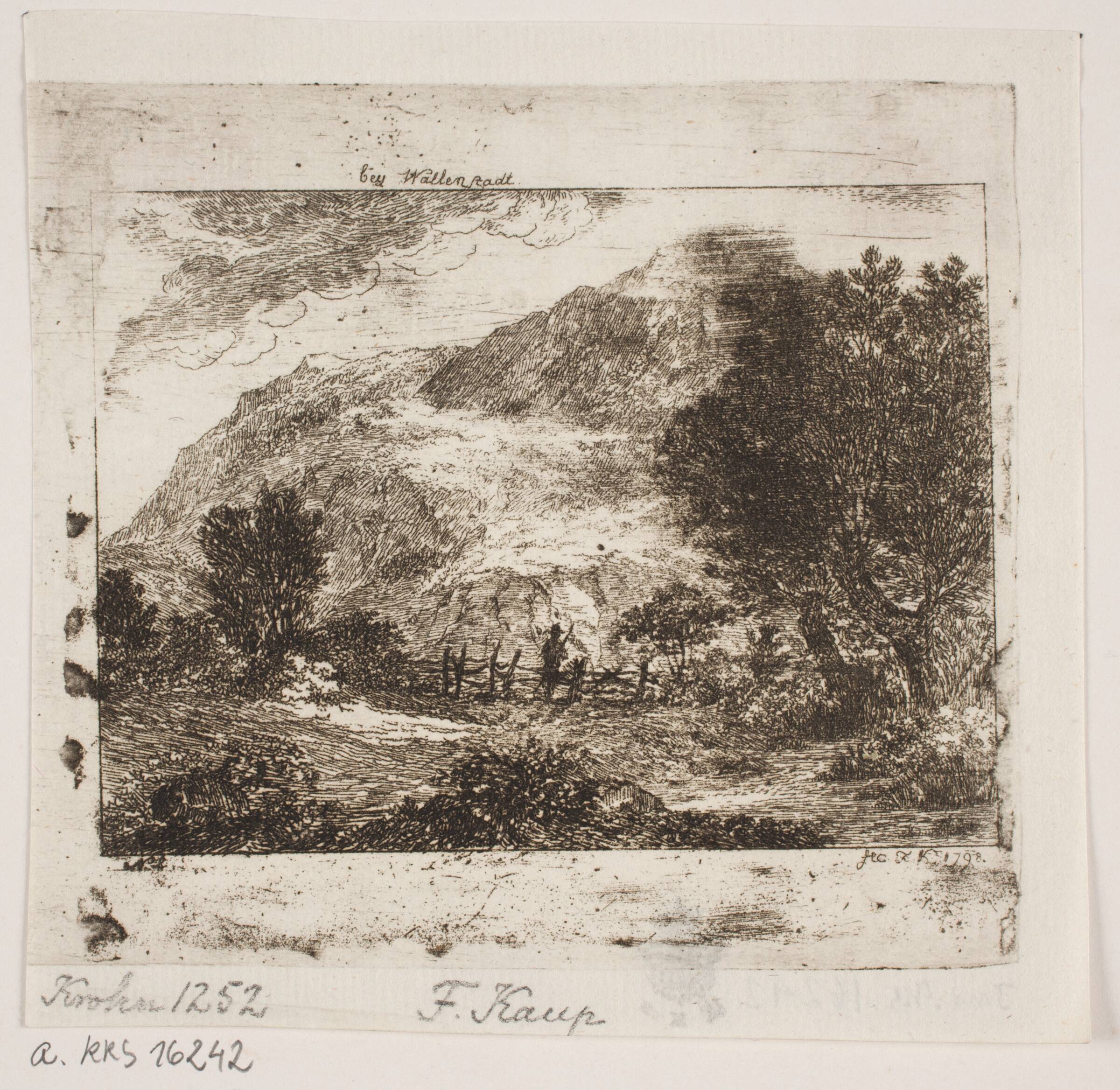 Landskab ved Wallenstadt, Friedrich Kaup, 1798