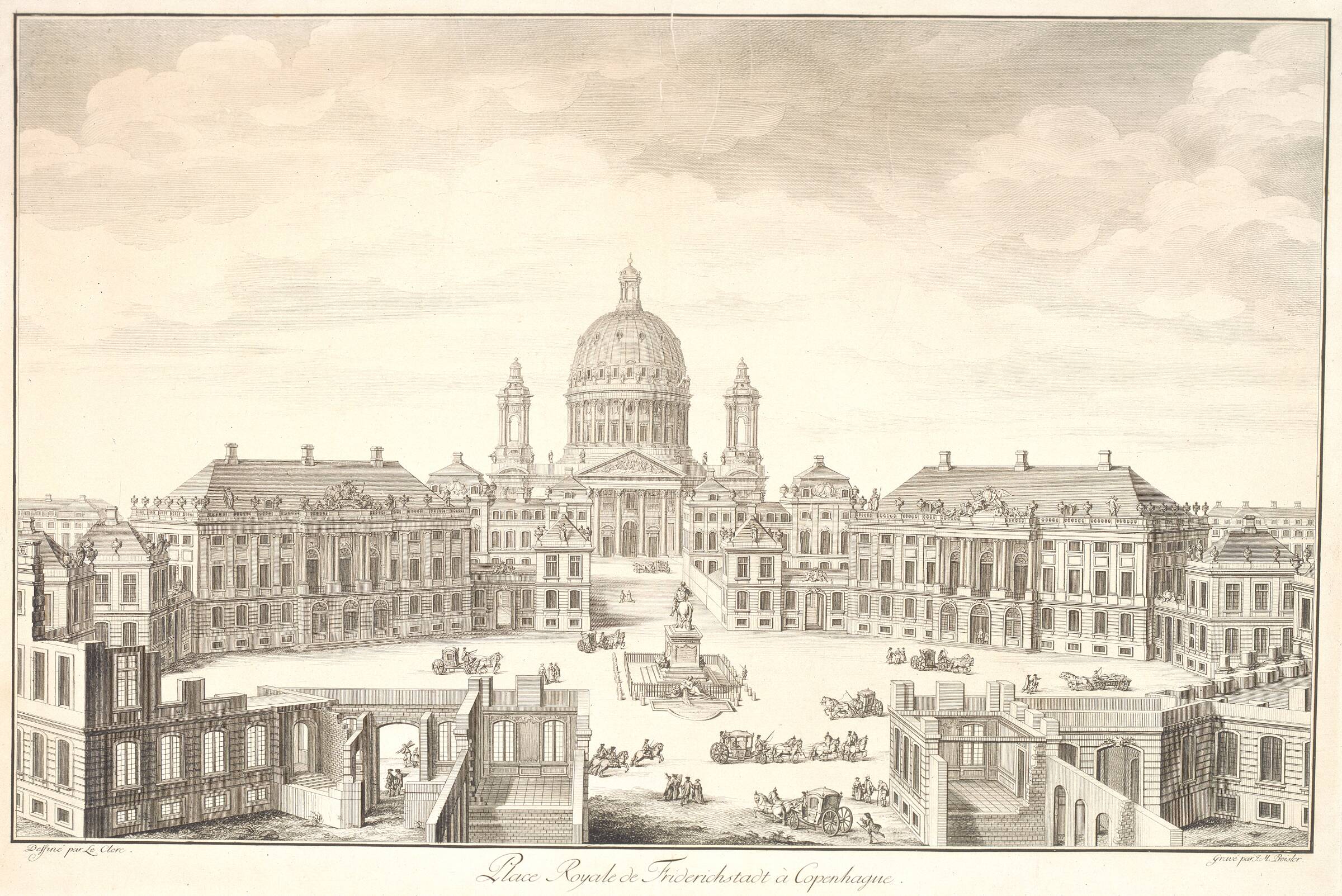 Place Royale de Friedrichstadt á Copenhague, J.M. Preisler, 1715-1794