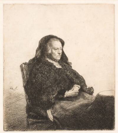Rembrandts moder, siddende