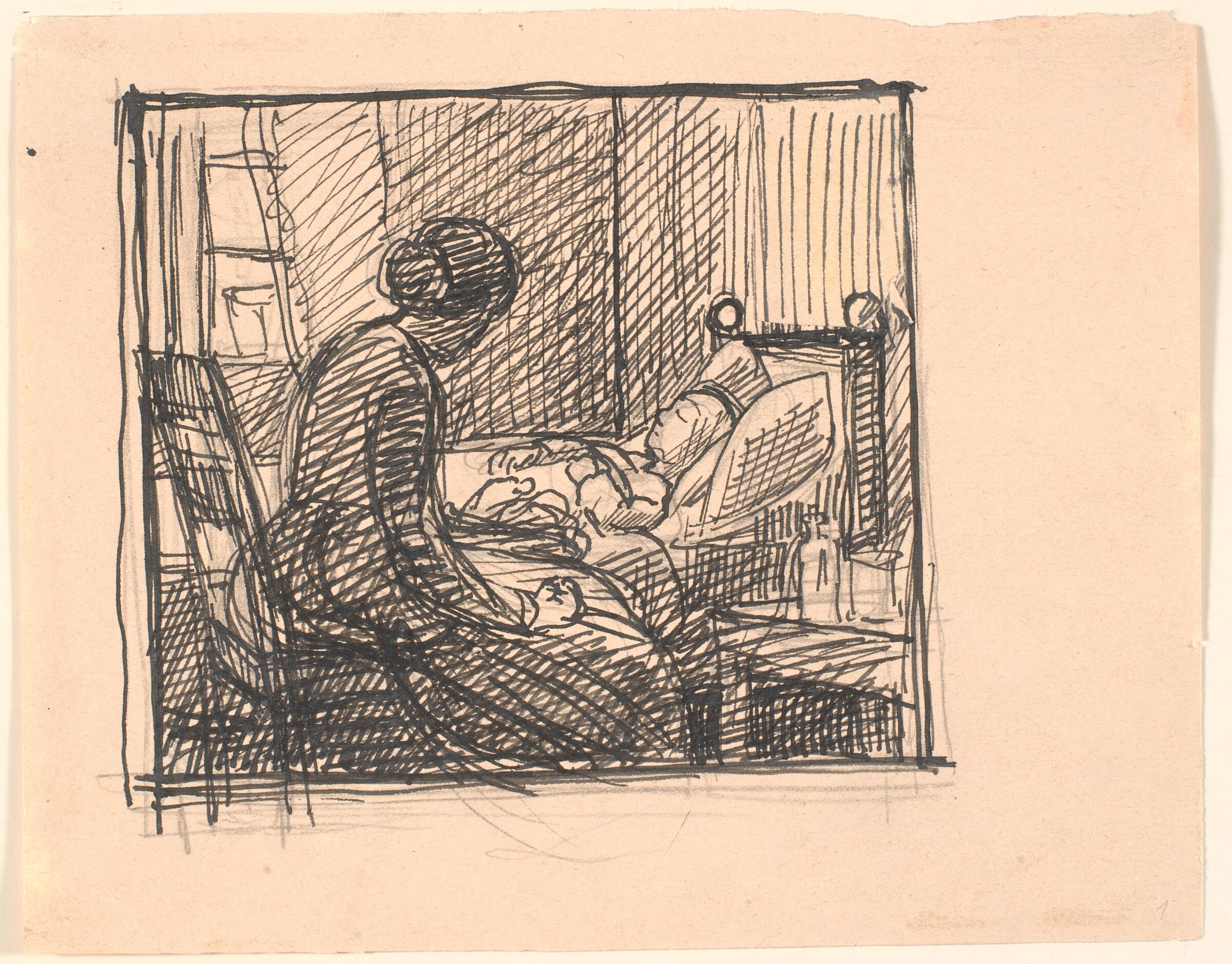 Der sad en Moder hos sit lille Barn..., Fritz Syberg, 1901-1902