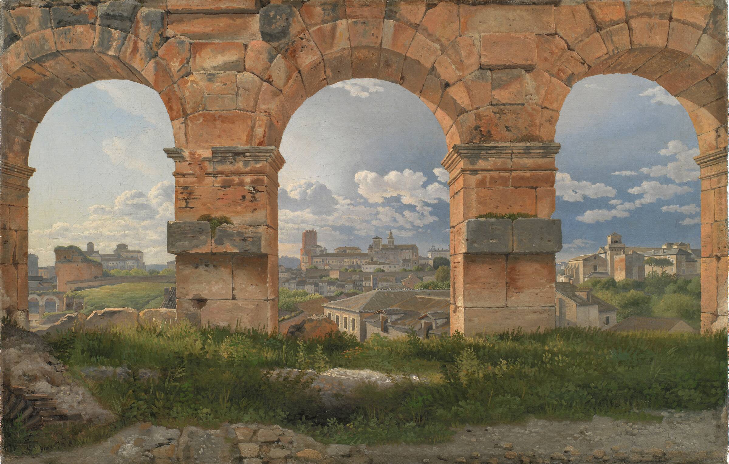 Udsigt gennem tre buer i Colosseums tredje stokværk, C.W. Eckersberg, 1815