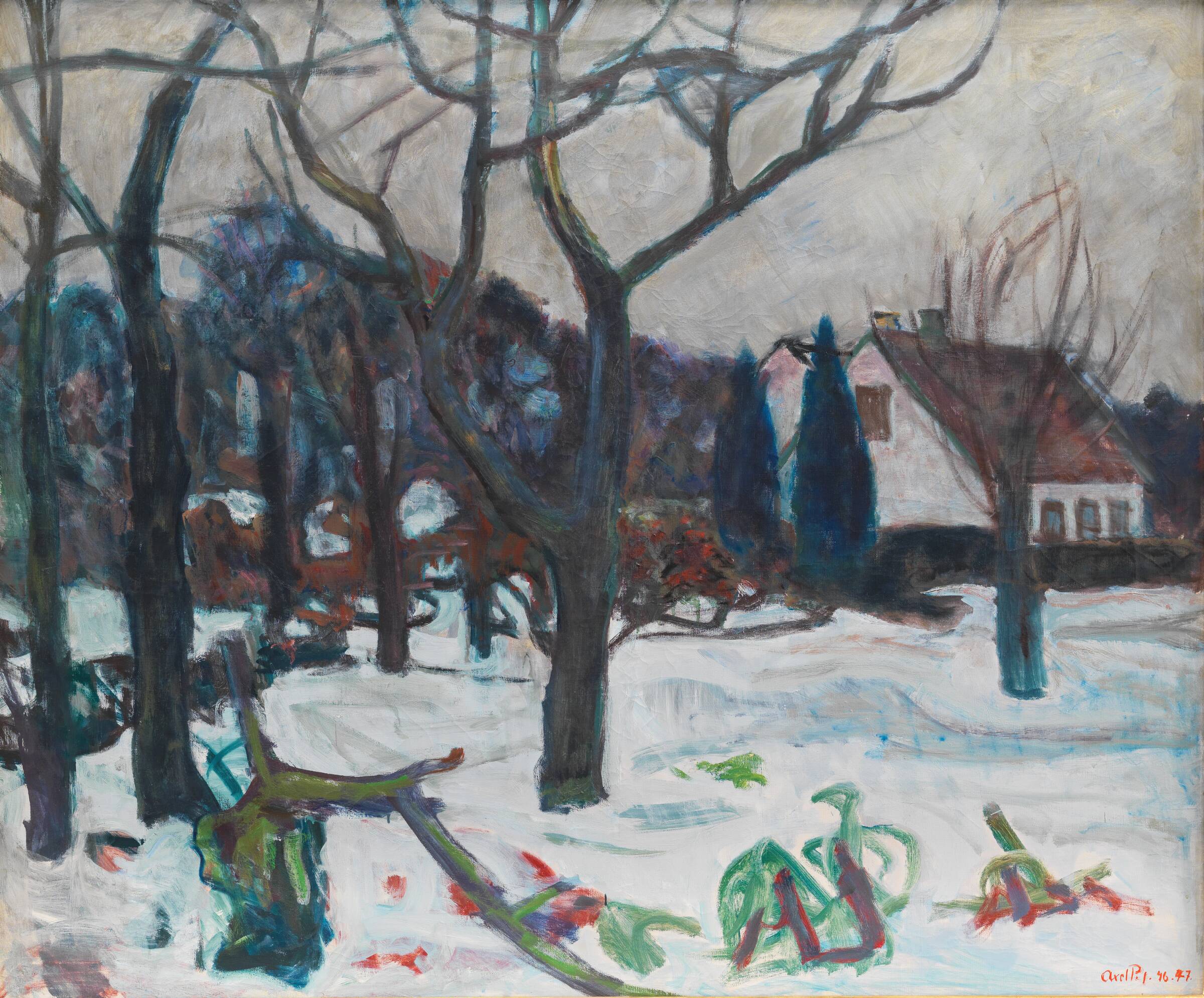 Grå vinterdag, Axel P. Jensen, 1946-1947