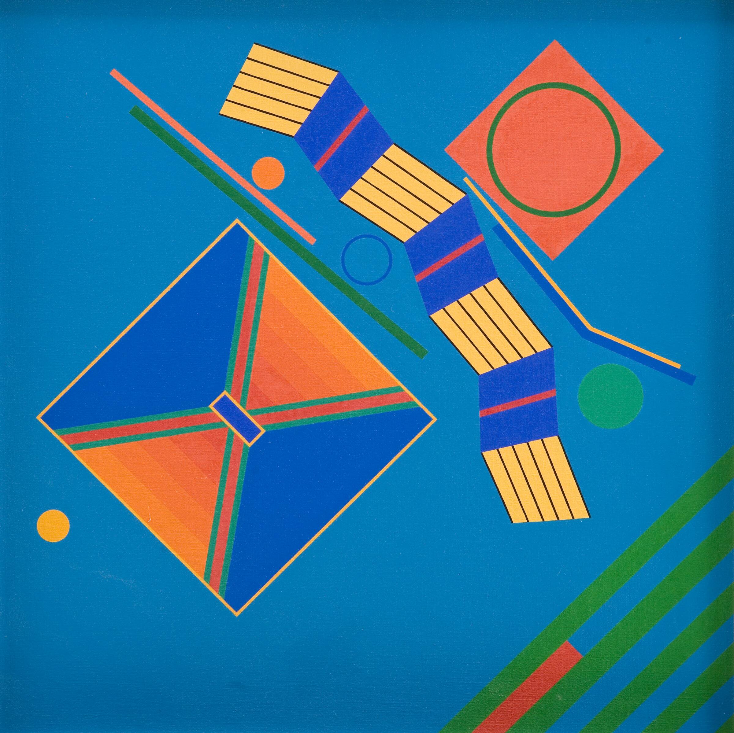 Komposition bestående af syv diagonale billedelementer, Mogens Lohmann, 1979