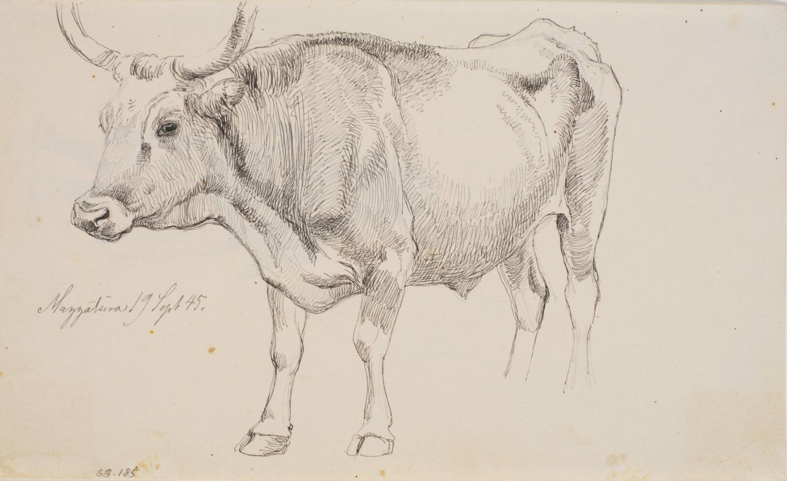 Stående tyr, Johan Thomas Lundbye, 1845