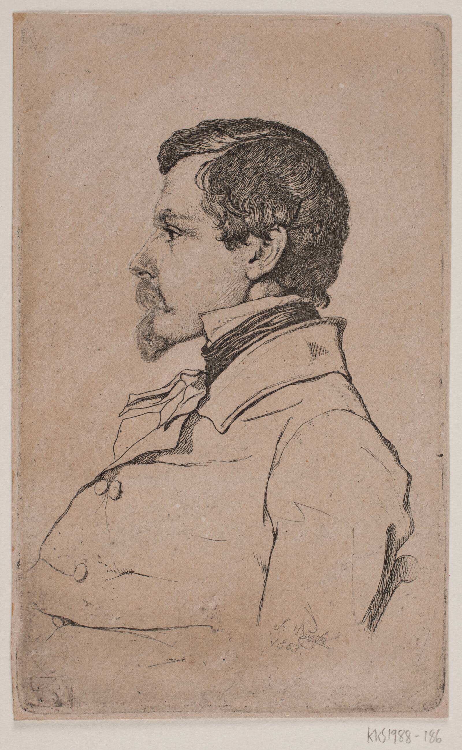 Portræt af Jacob Kornerup, Johan Frederik Busch, 1853