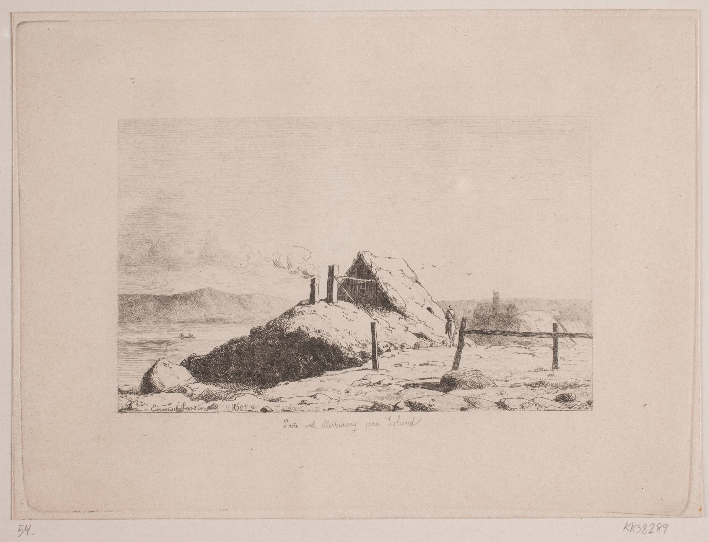 Parti ved Reykjavik på Island, Emanuel Larsen, 1850