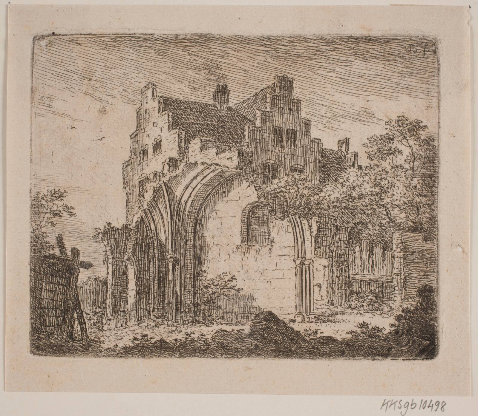 Ruin af en Klosterbygning, Jes Bundsen, 1766-1829