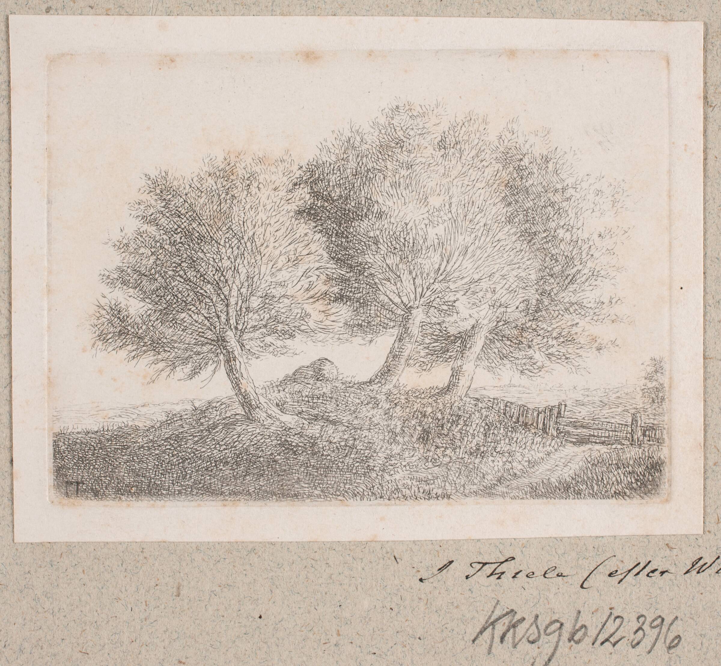 Tre piletræer, Just Mathias Thiele, 1832