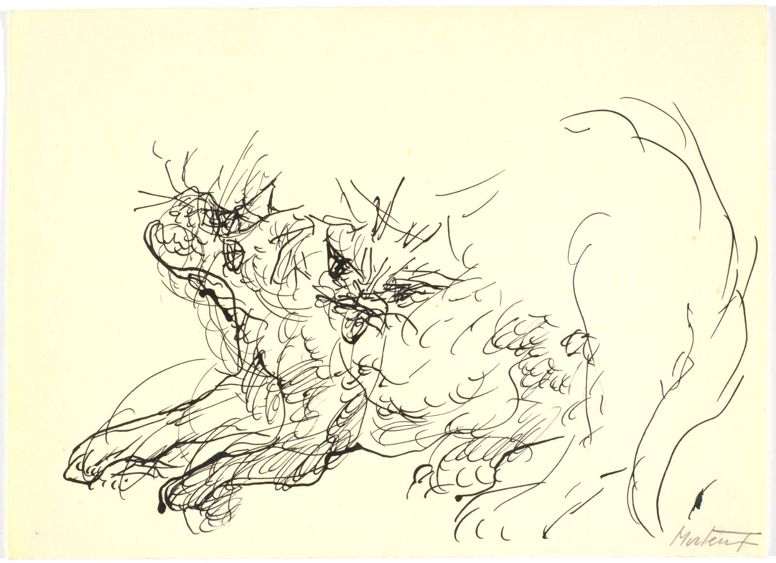 Studie af kopulerende katte, Richard Mortensen, 1942-1945