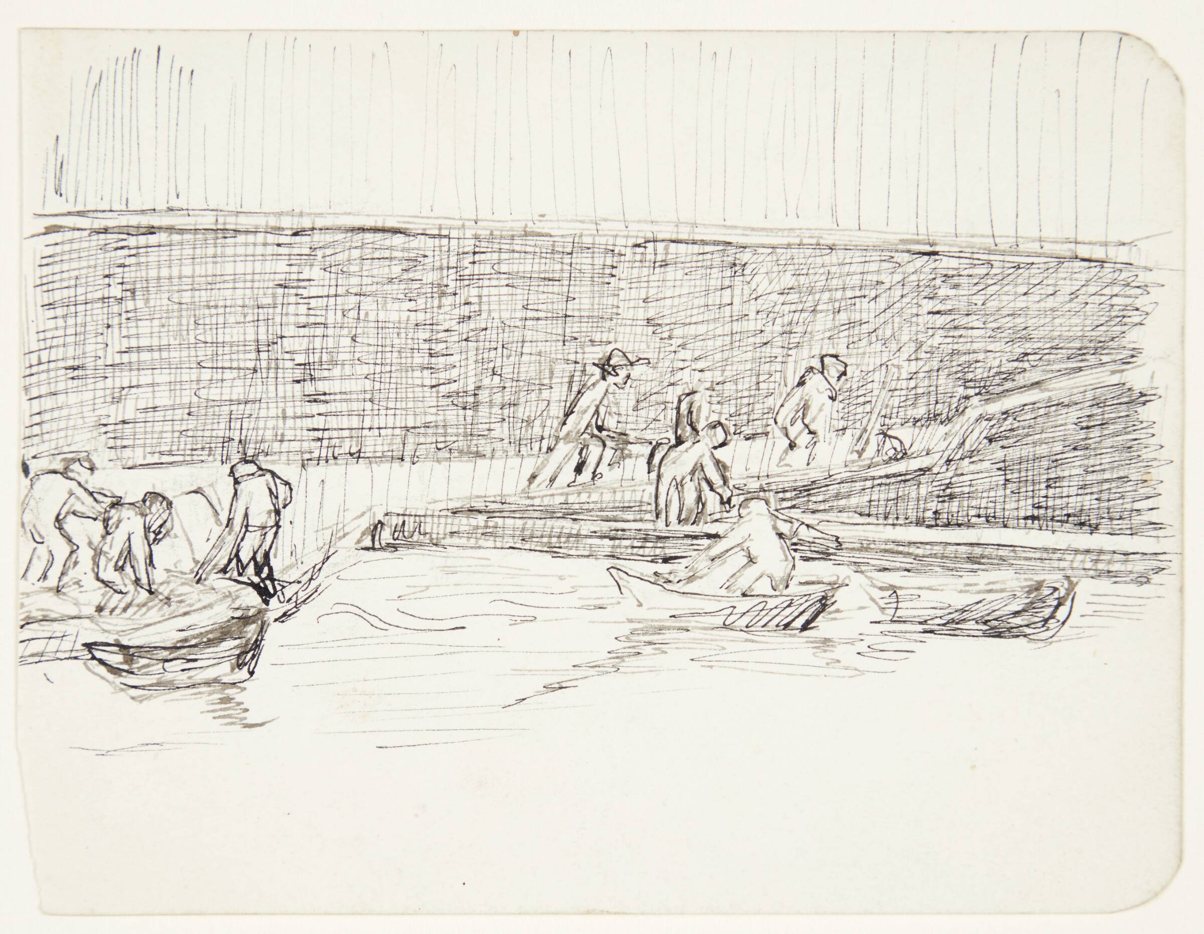 Fiskere trækker vod, Olivia Holm-Møller, 1890-1946