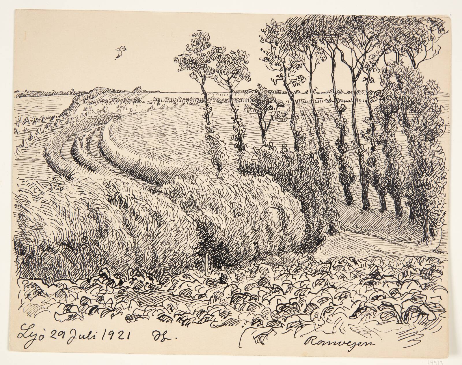 Markvej. Lyø, Johannes Larsen, 1921