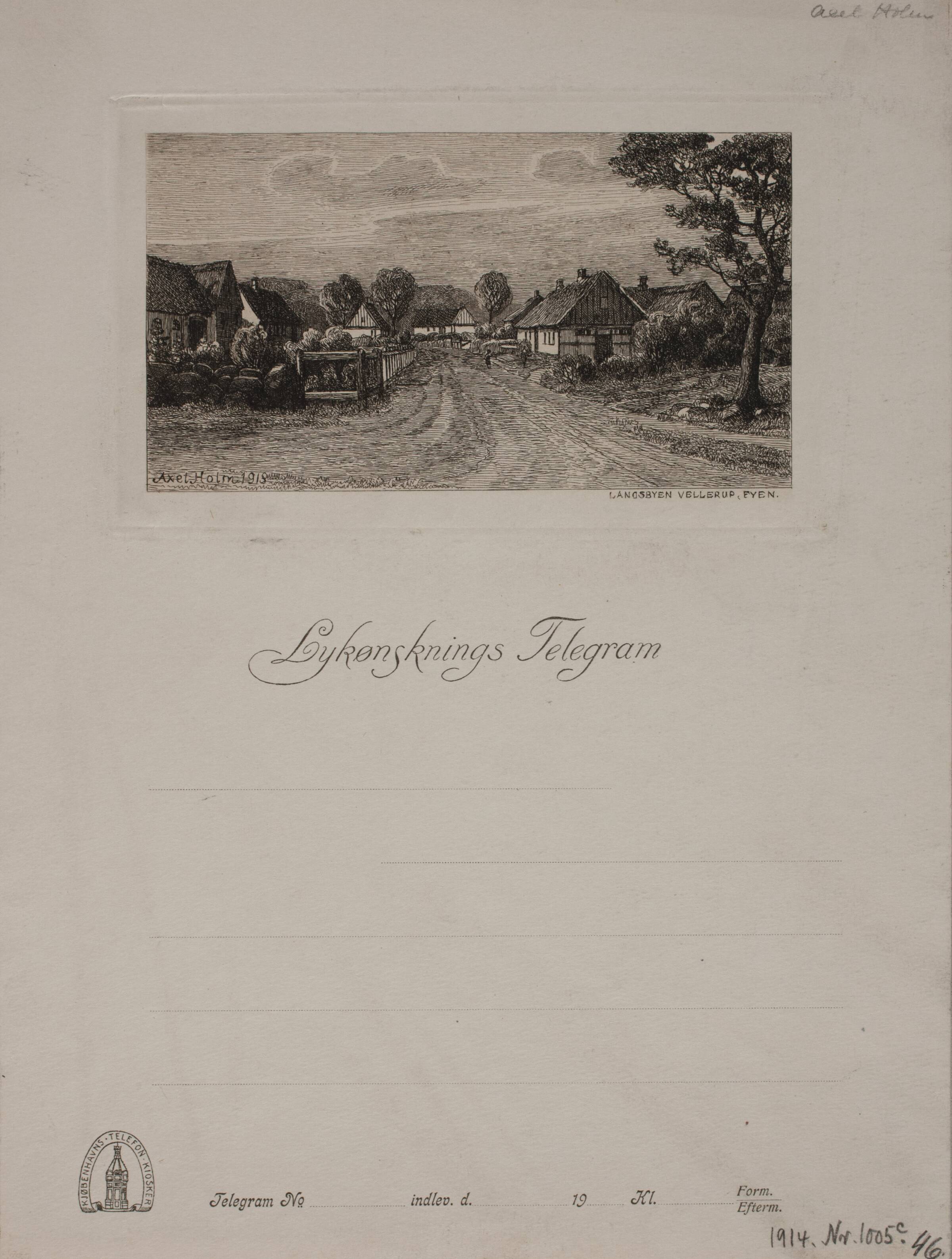 Landsbyen Vellerup på Fyn, Axel Holm, 1913