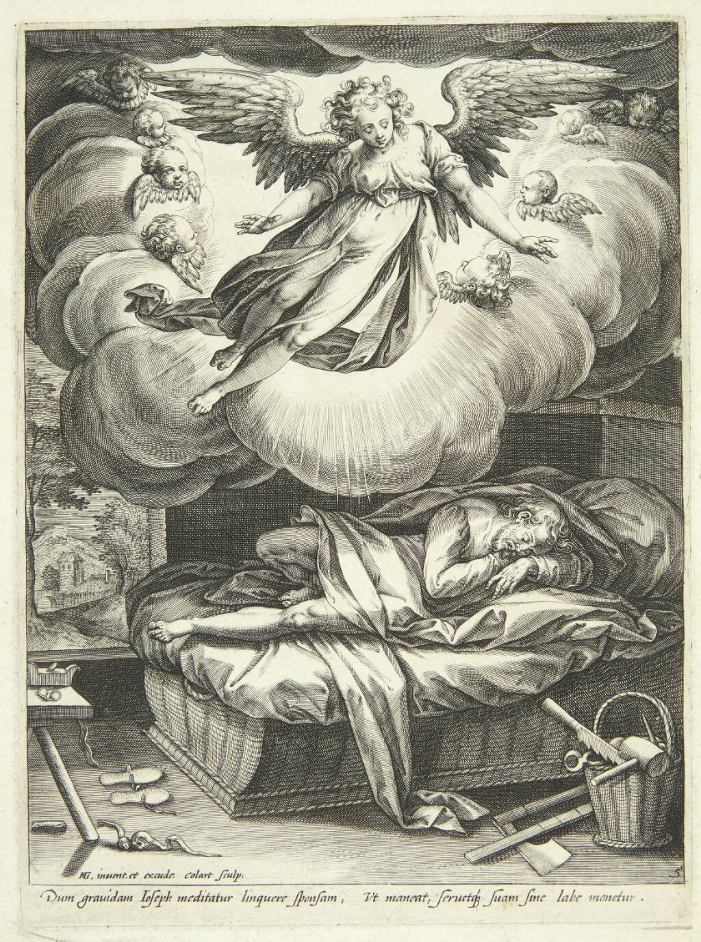 Josefs bebudelse, Adriaen Collaert, 1586