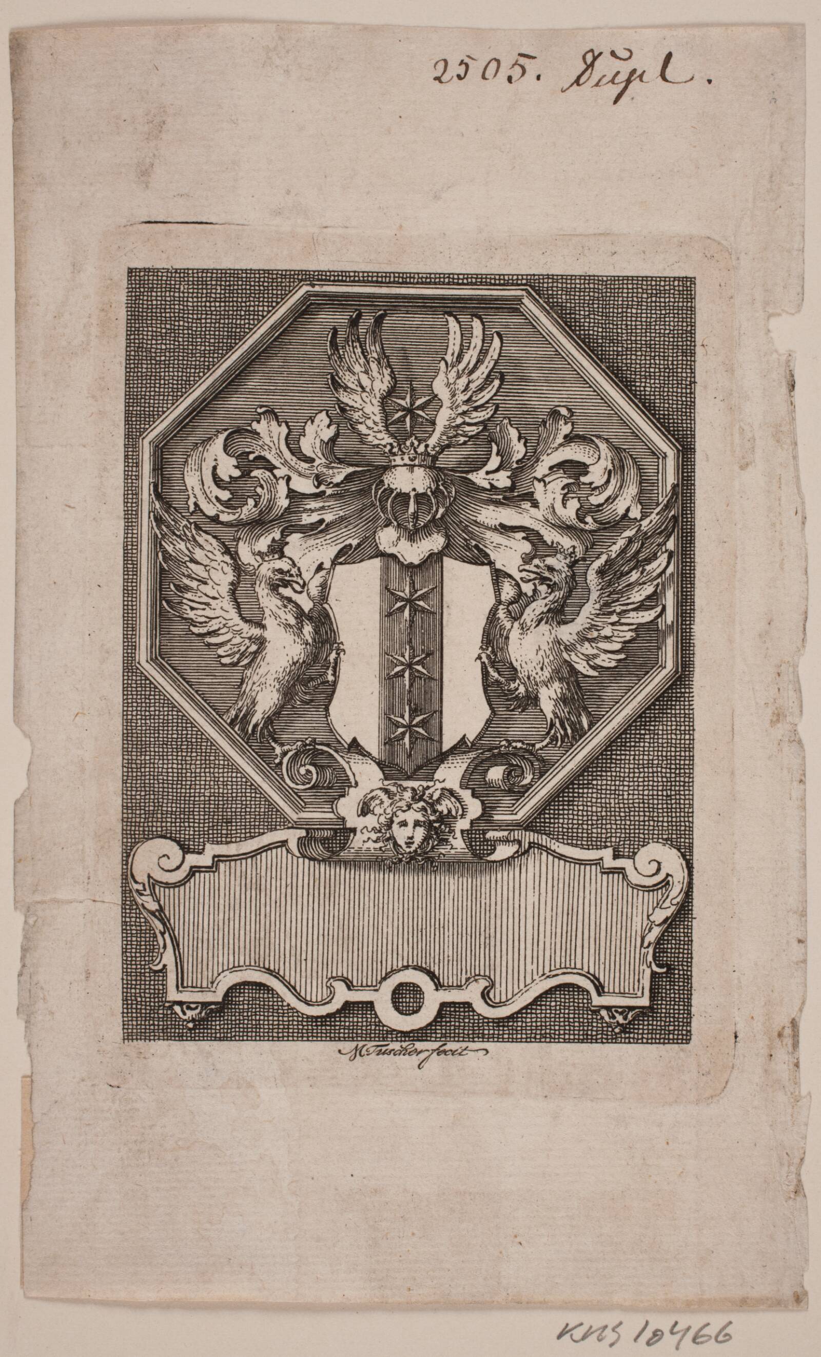 Hjelmstjernes ekslibris, Marcus Tuscher, 1725-1749