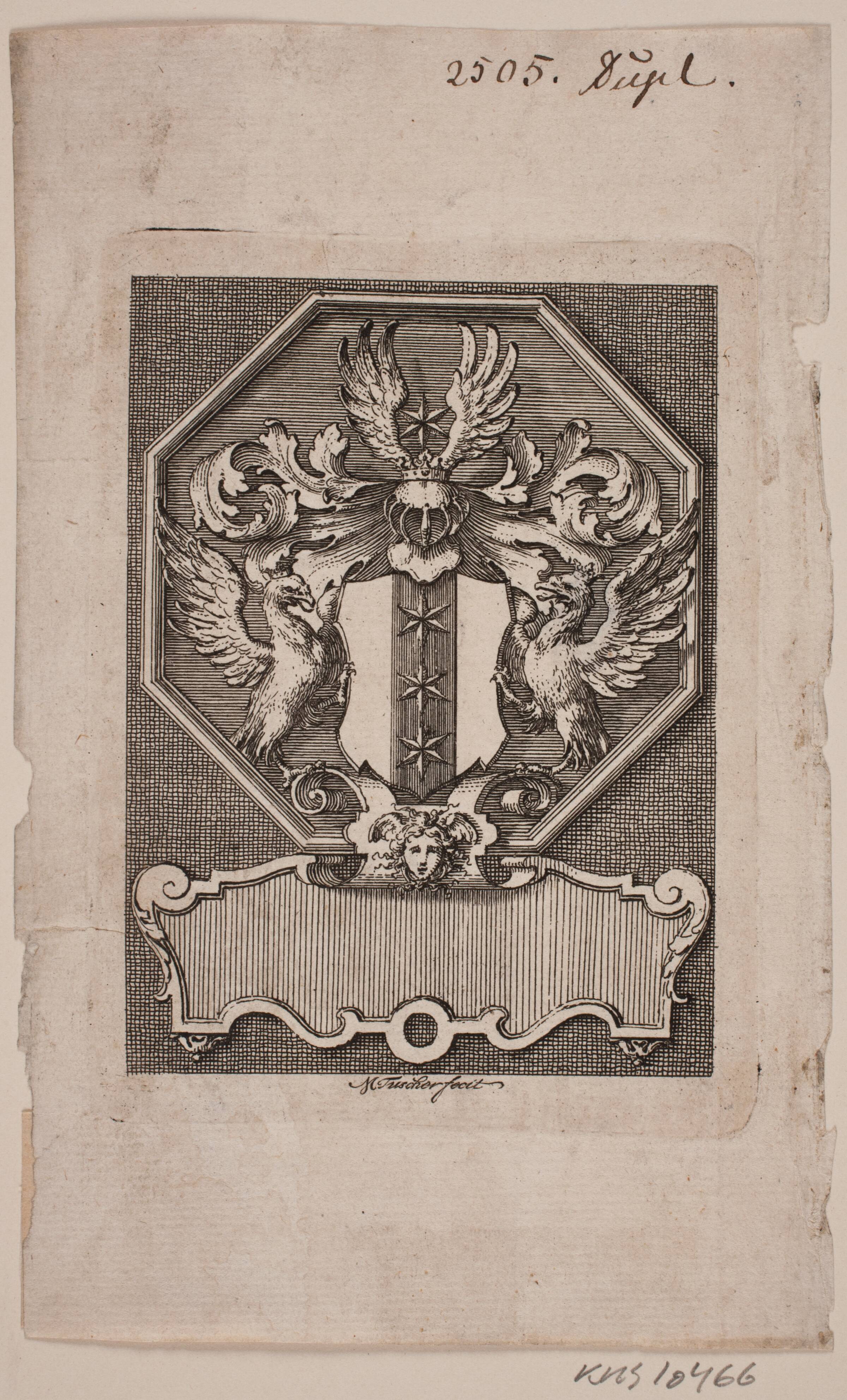 Hjelmstjernes ekslibris, Marcus Tuscher, 1725-1749