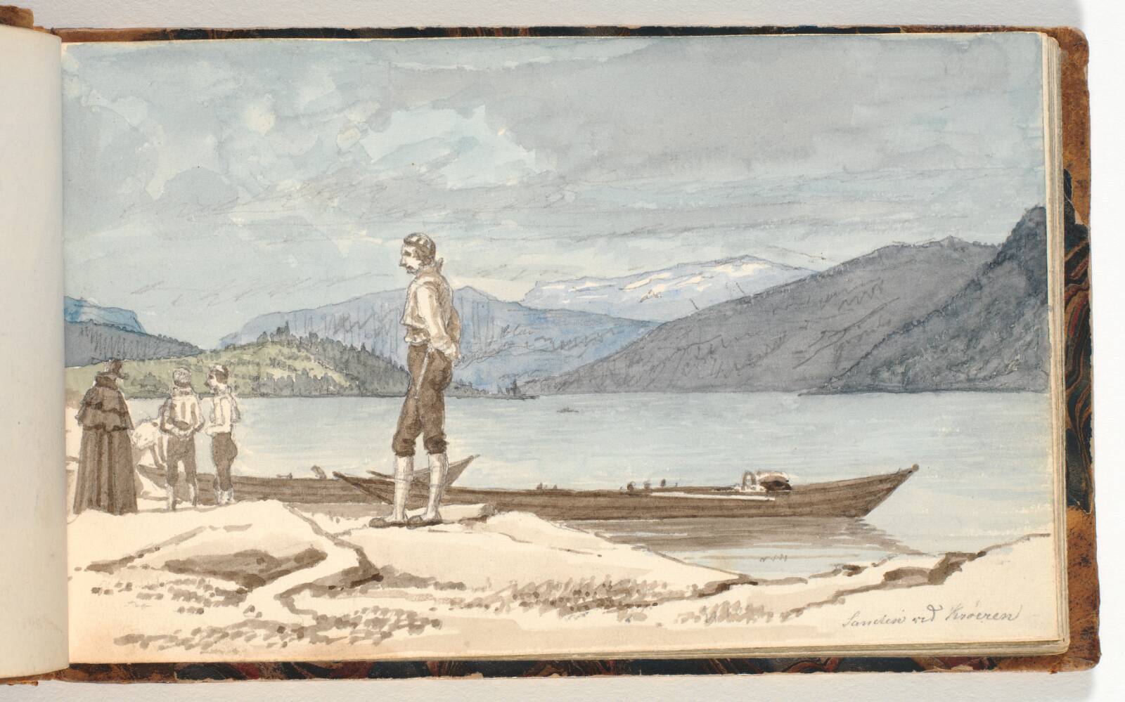 Et overfartssted. Figurer ved både, Martinus Rørbye, 1832