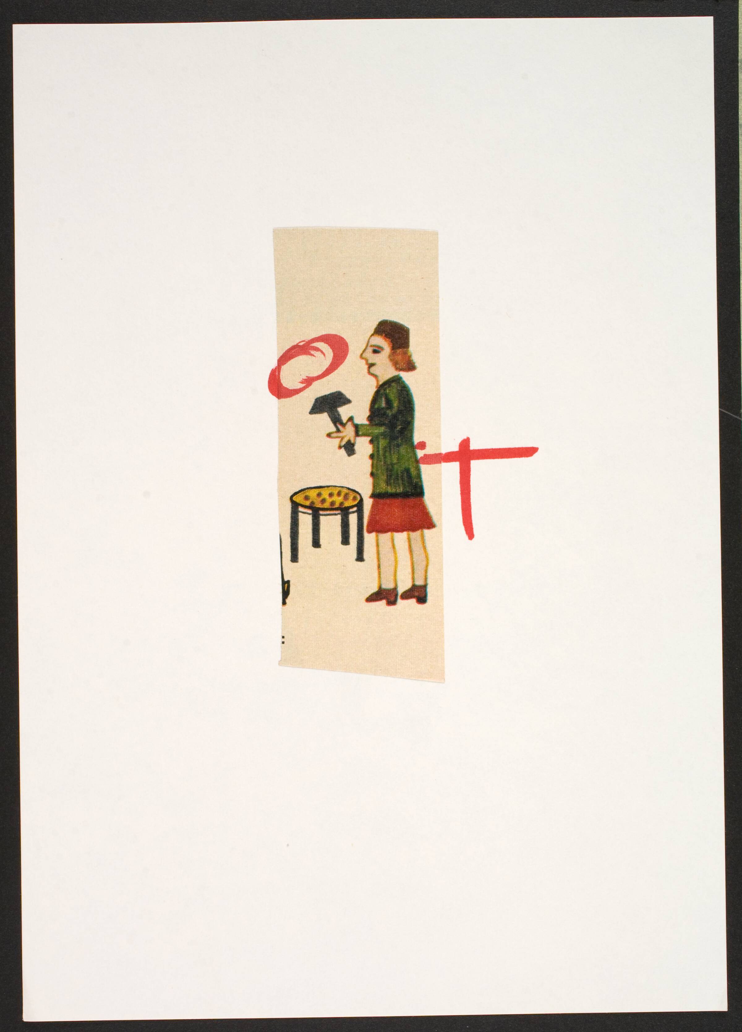 Udklip på papir med kvindetegnet, Lene Adler Petersen, 1974