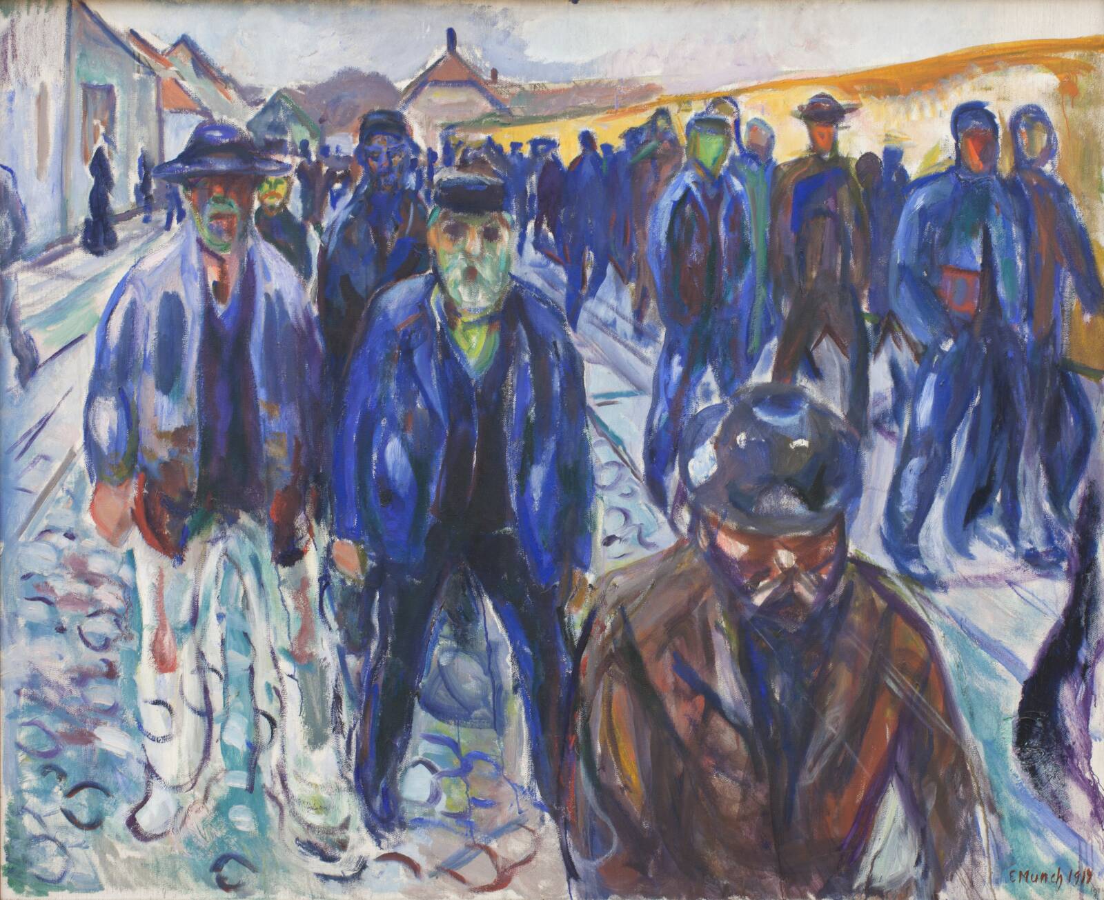 Workers on their Way Home, by Edvard Munch, 1914