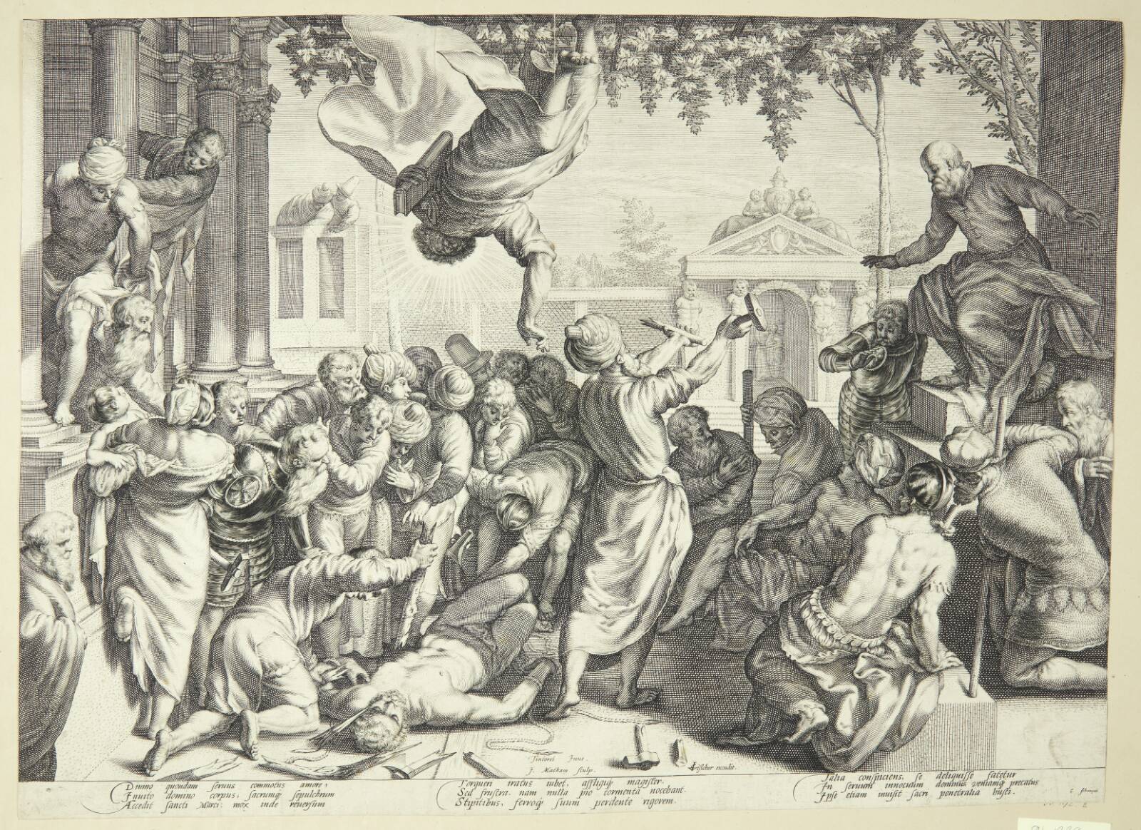 Den hellige Markus befrier en slave, Jacob Matham, 1593-1596