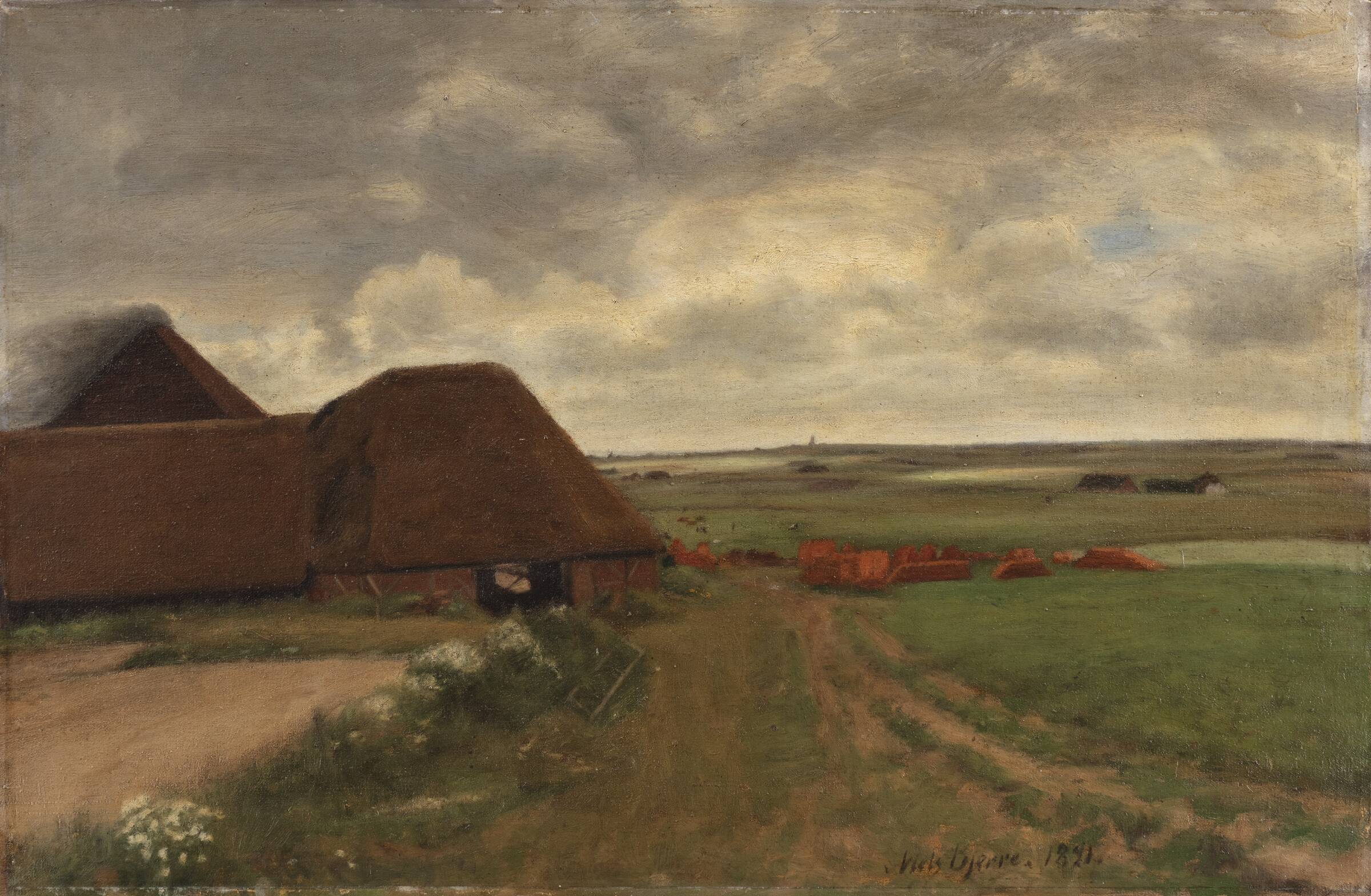 Ved et vestjysk teglværk. Gråvejr, Niels Bjerre, 1891