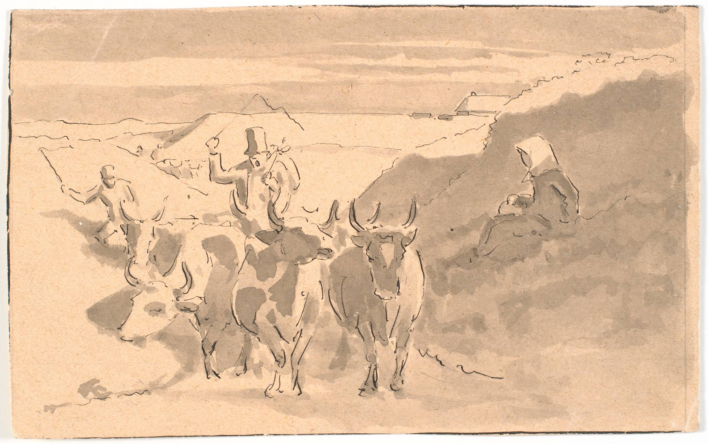 En drift stude i en hulvej, Hans Smidth, 1880-1883