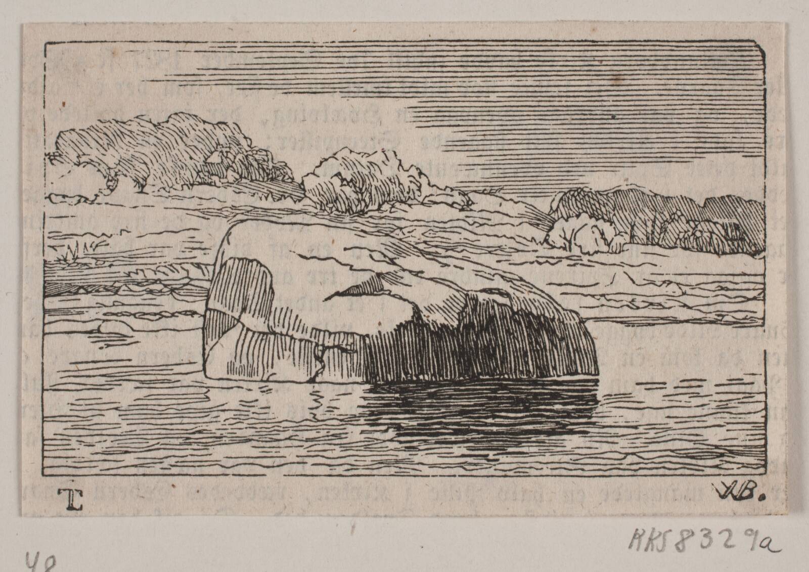 Sortesteen, W Biegant, 1843