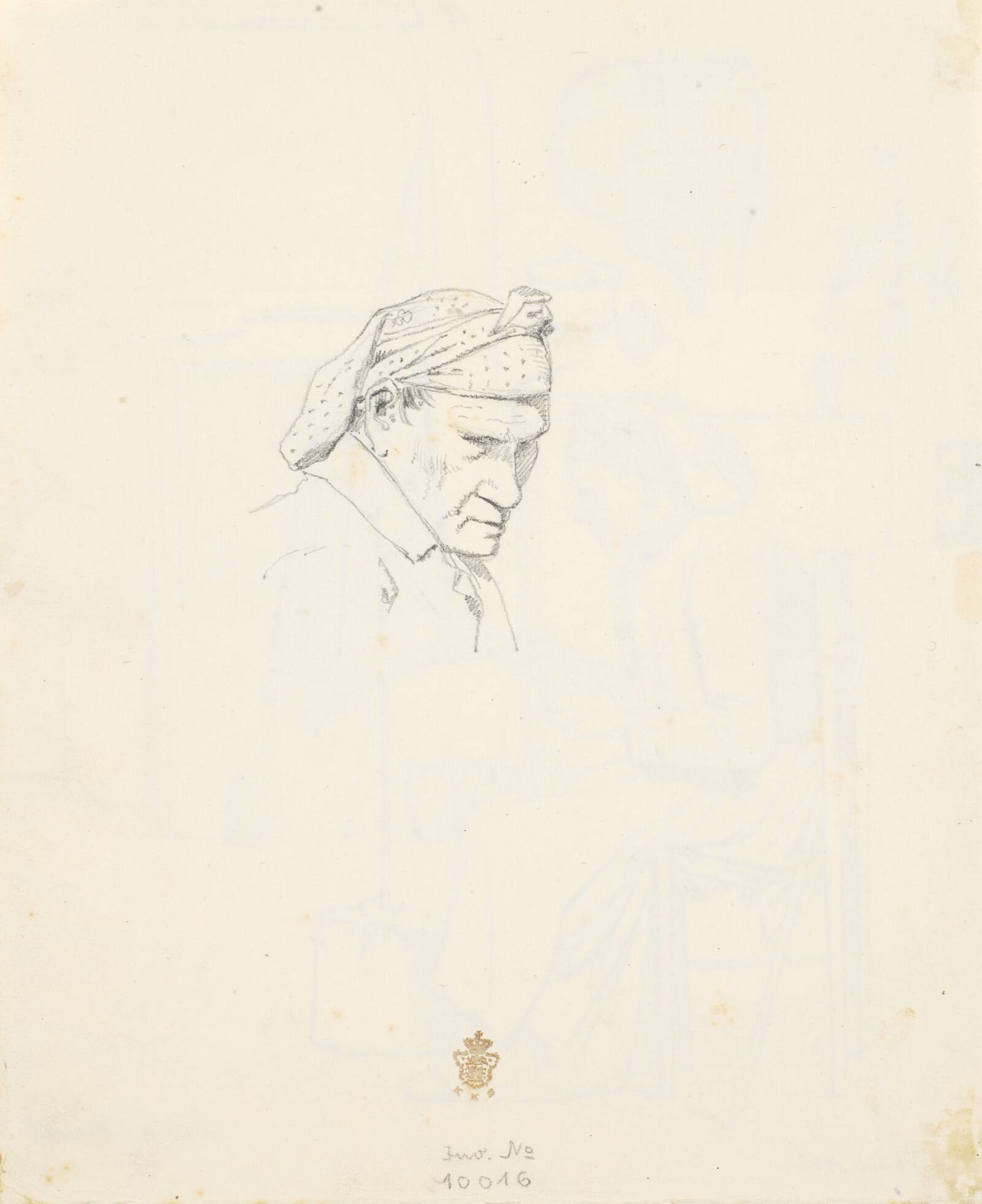Gammel kones hoved, Martinus Rørbye, 1835