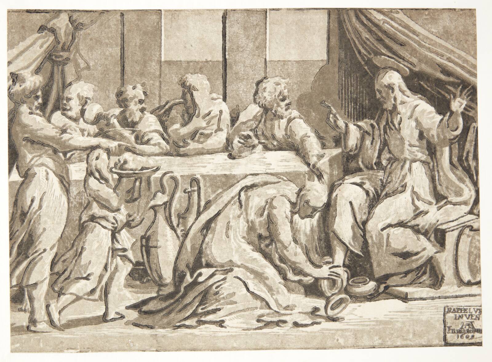 Jesus i Simon Farisæerens hus, Ugo da Carpi, 1480-1532
