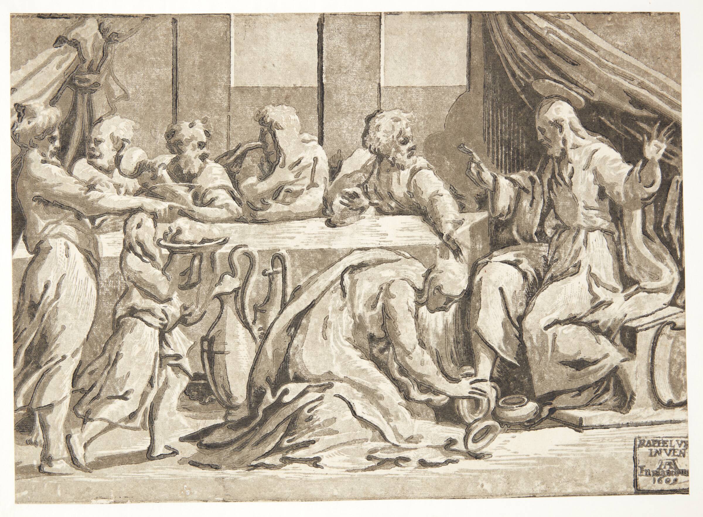 Jesus i Simon Farisæerens hus, Ugo da Carpi, 1480-1532