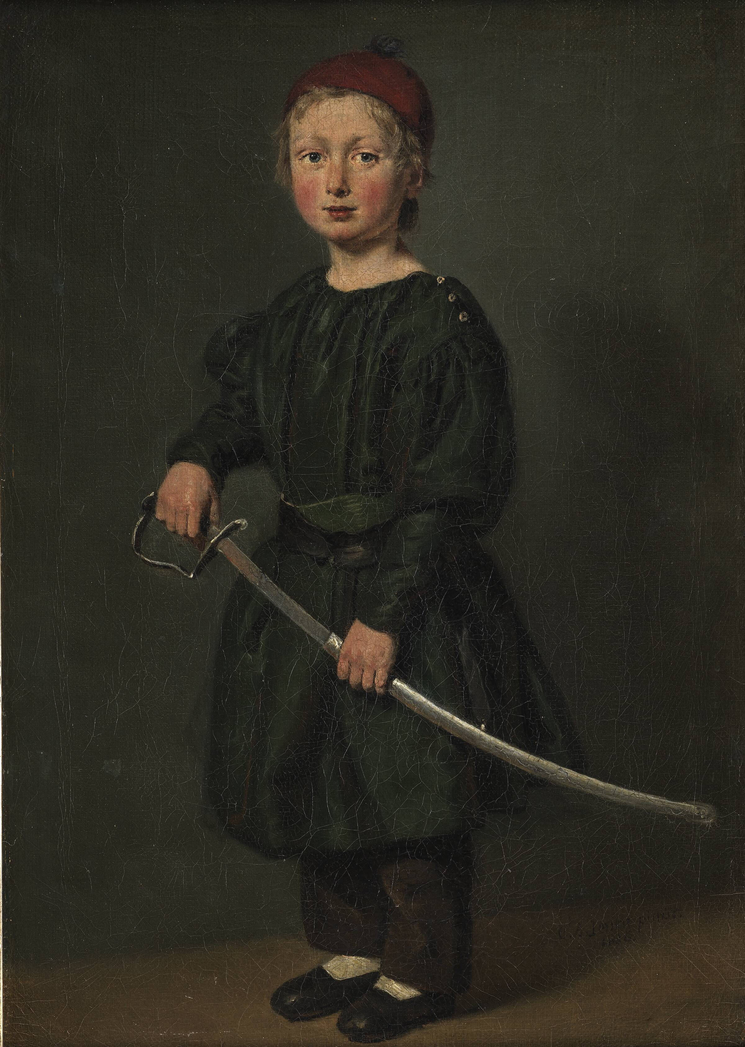 Drengeportræt. En af kunstnerens sønner, C.A. Jensen, 1836