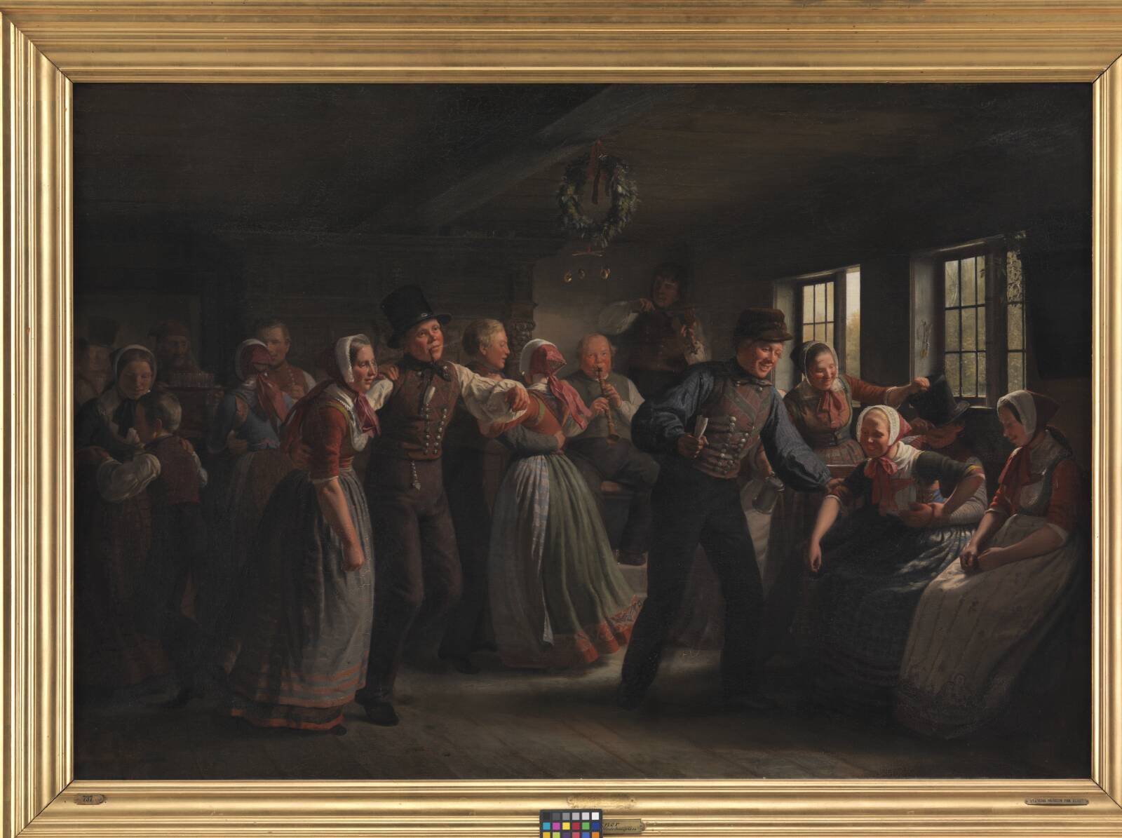 Et bondegilde på Hedeboegnen, Julius Exner, 1855