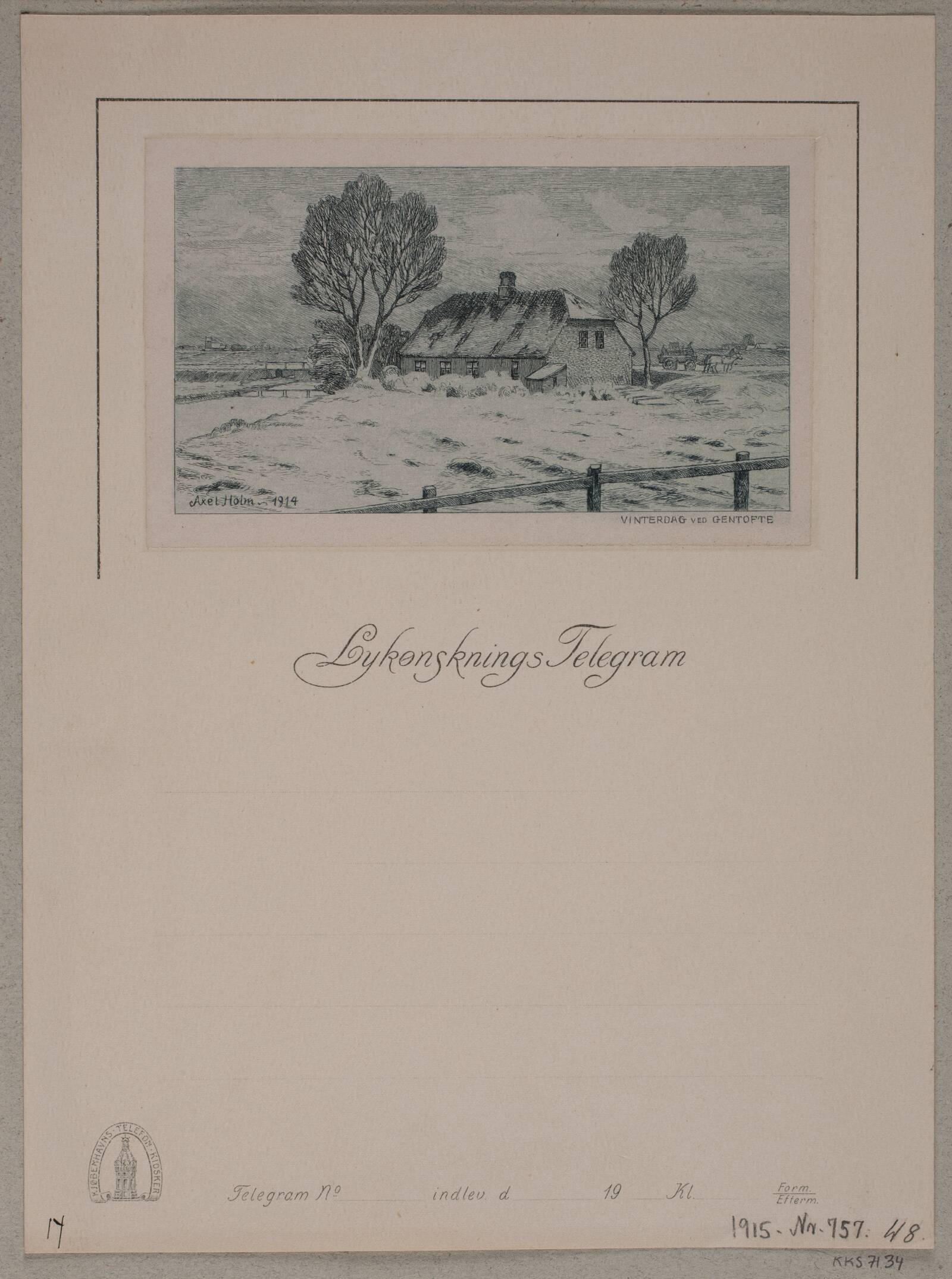 Vinterdag ved Gentofte, Axel Holm, 1914