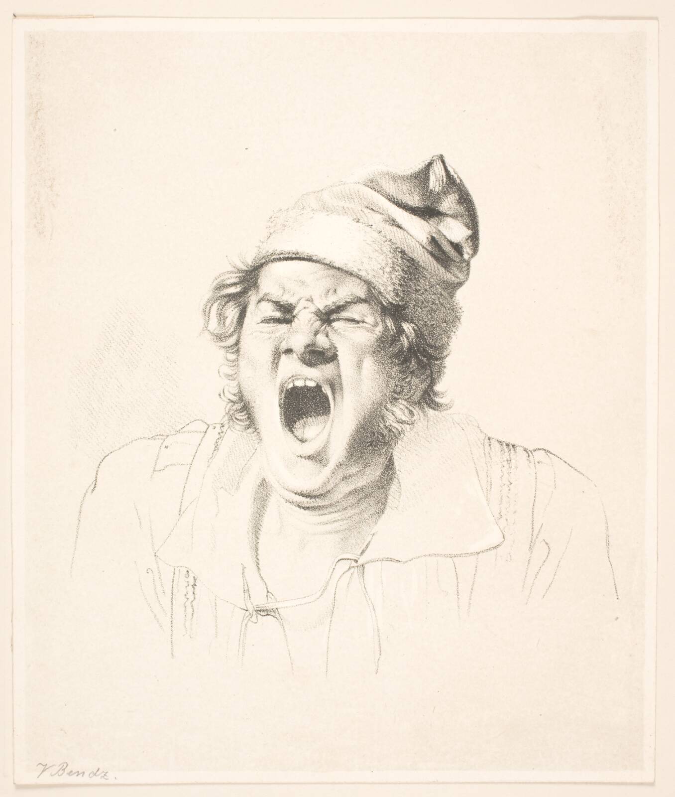A Yawning Man, by Wilhelm Bendz, 1827-1828