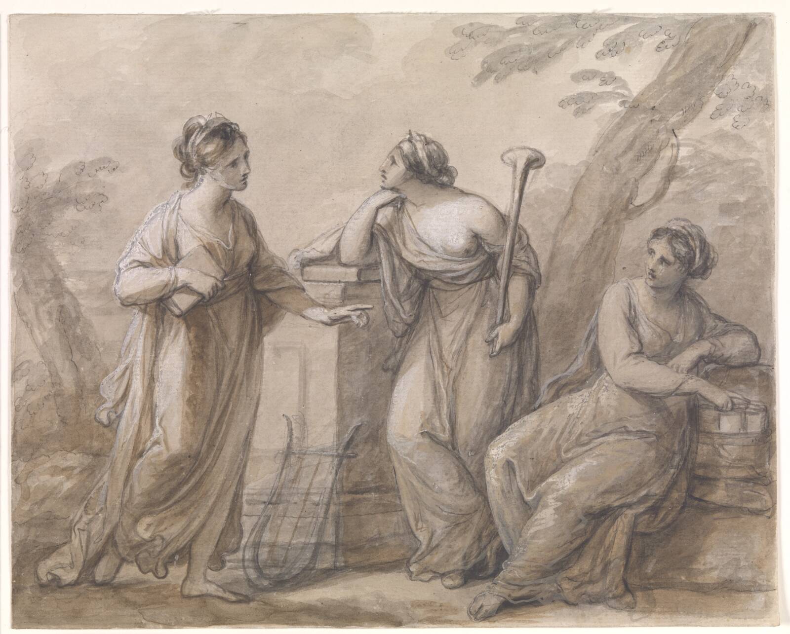 Tre muser i samtale, Angelica Kauffmann, 1740-1807