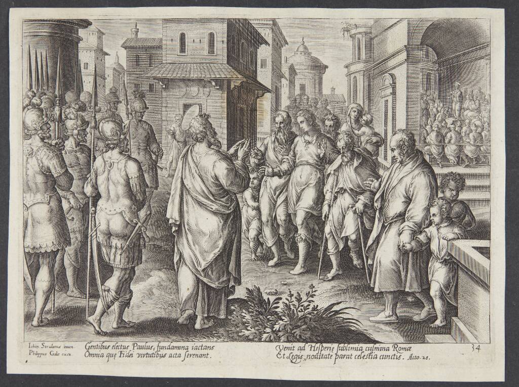 Paulus prædiker i Rom, Adriaen Collaert, 1582