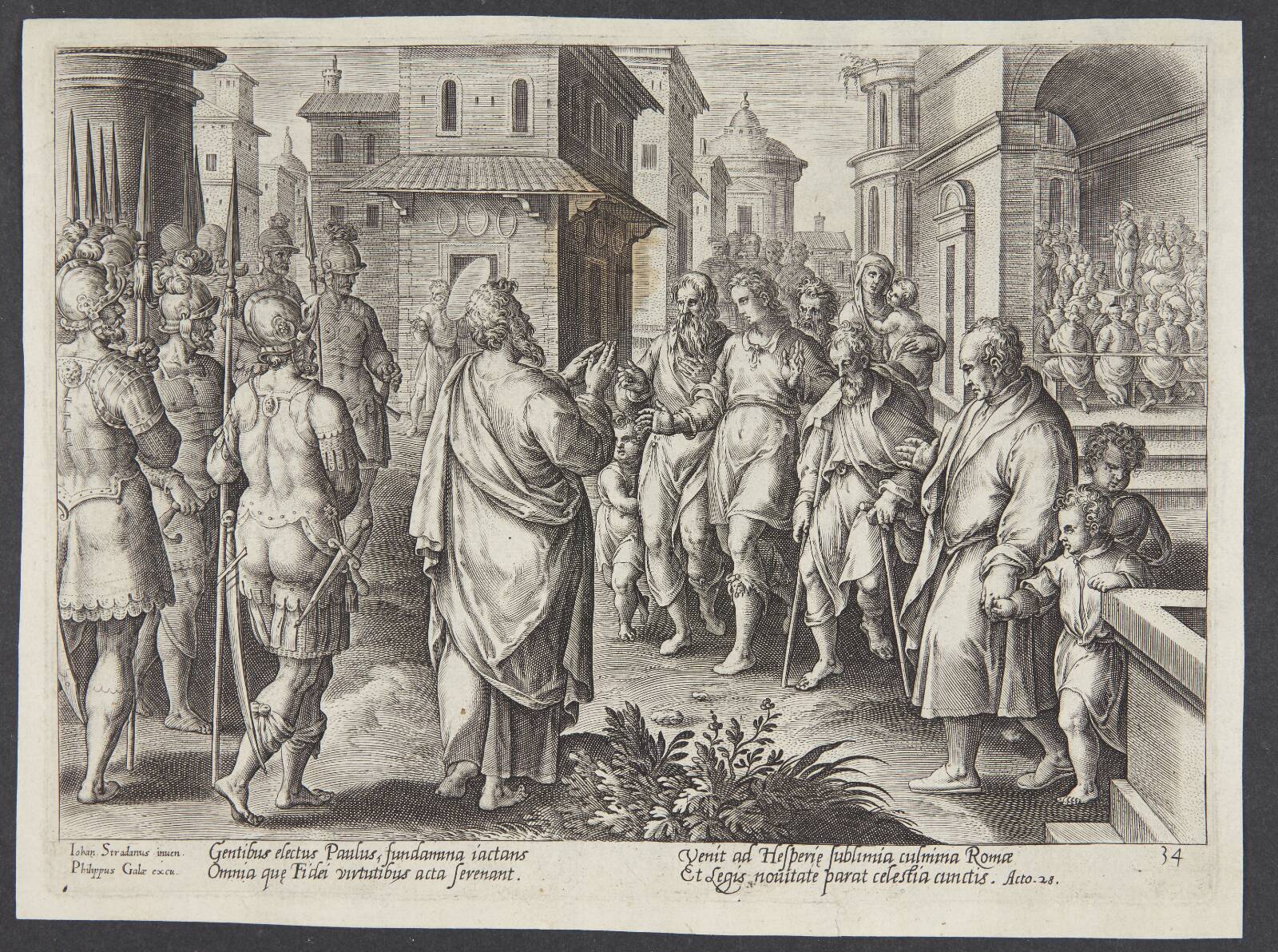 Paulus prædiker i Rom, Adriaen Collaert, 1582
