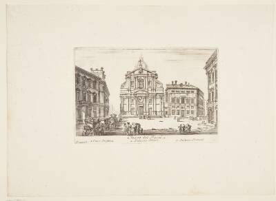 Gesù-kirken. 1. Casa Profesa. 2. Palazzo Altieri. 3. Palazzo Petroni