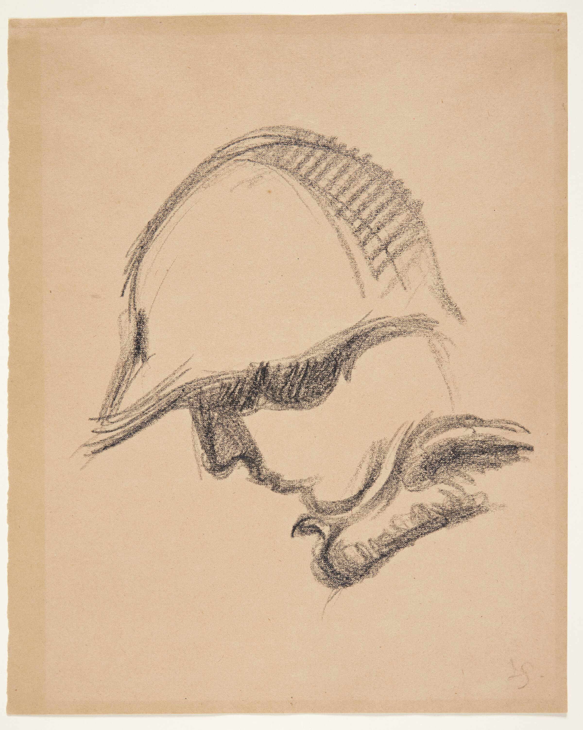 Kvindehoved med kasket i profil mod venstre, Харальд Гирсинг, 1923