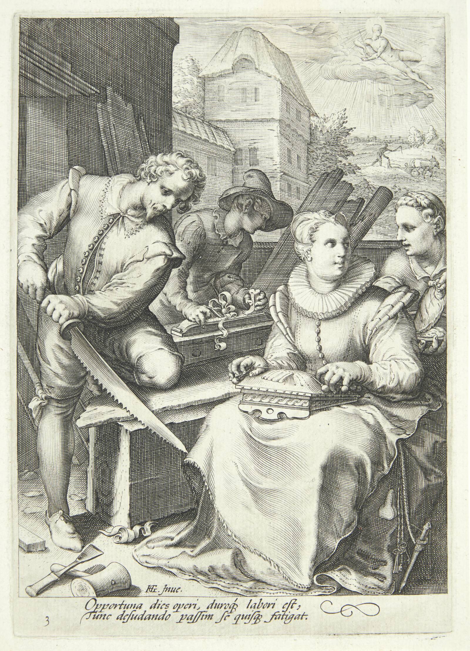Middag, Jan Saenredam, 1595-1598