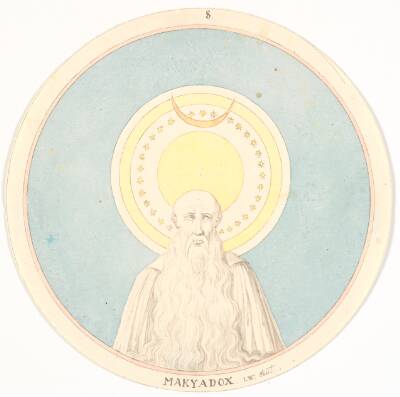 Mand med langt skæg (halvfigur) under stjernehimmel