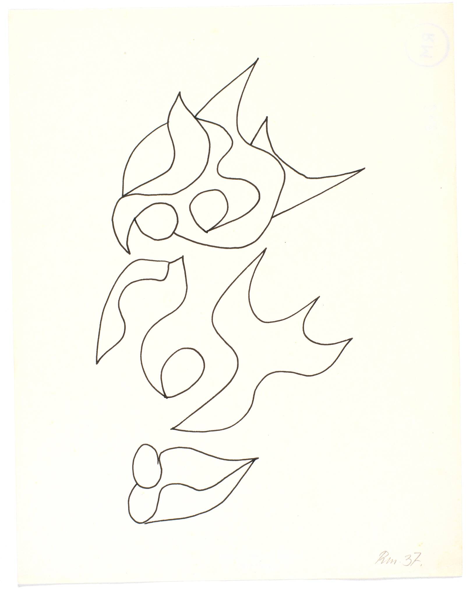 Biomorfe figurationer: Ansigt, Richard Mortensen, 1938-1940