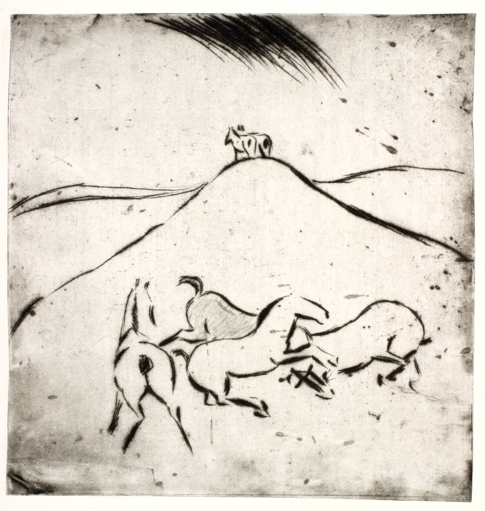 Heste i bakket landskab, Kaj Ejstrup, 1930-1939