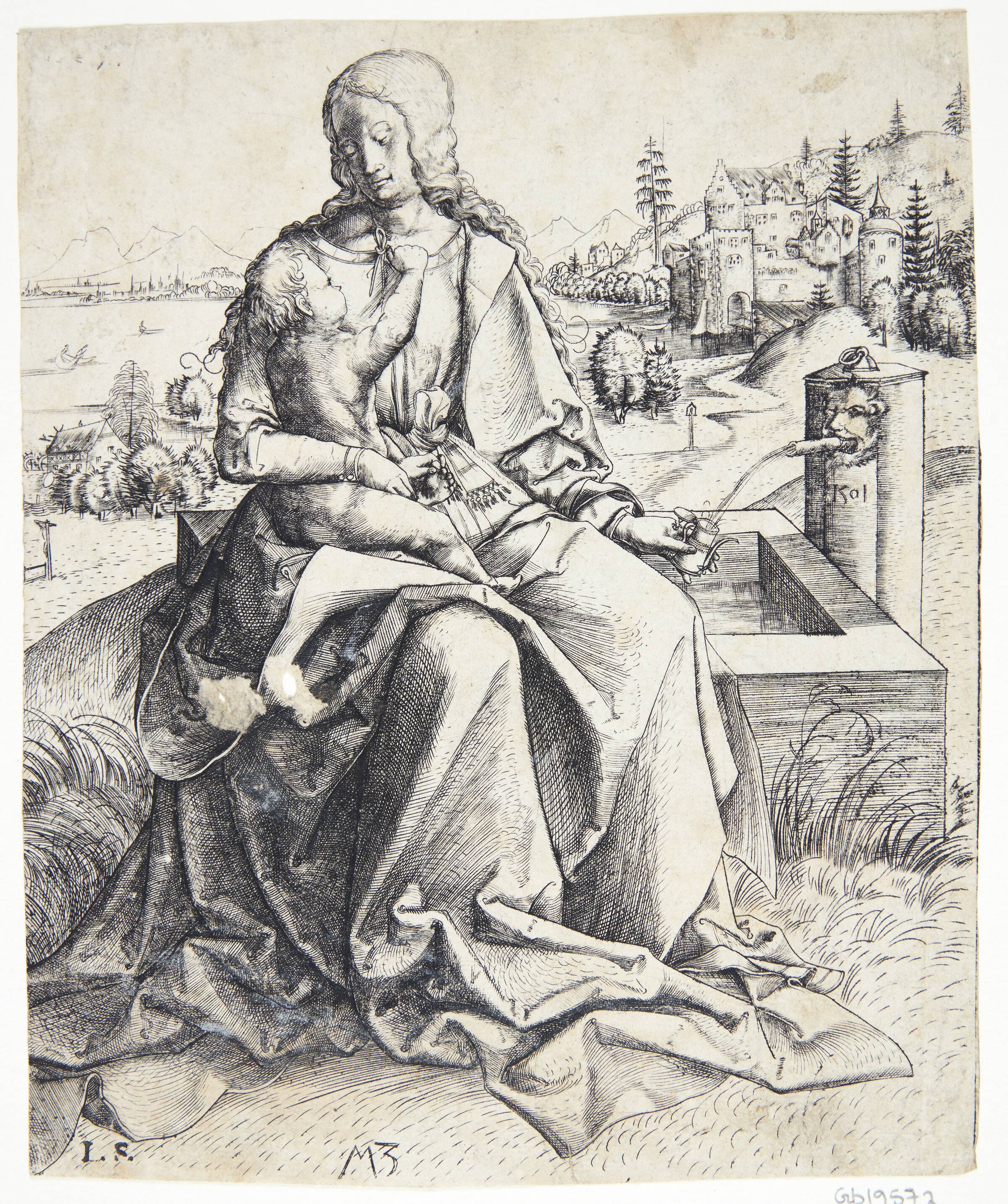 Jomfru Maria ved fontænen, Monogrammist MZ, 1490-1510